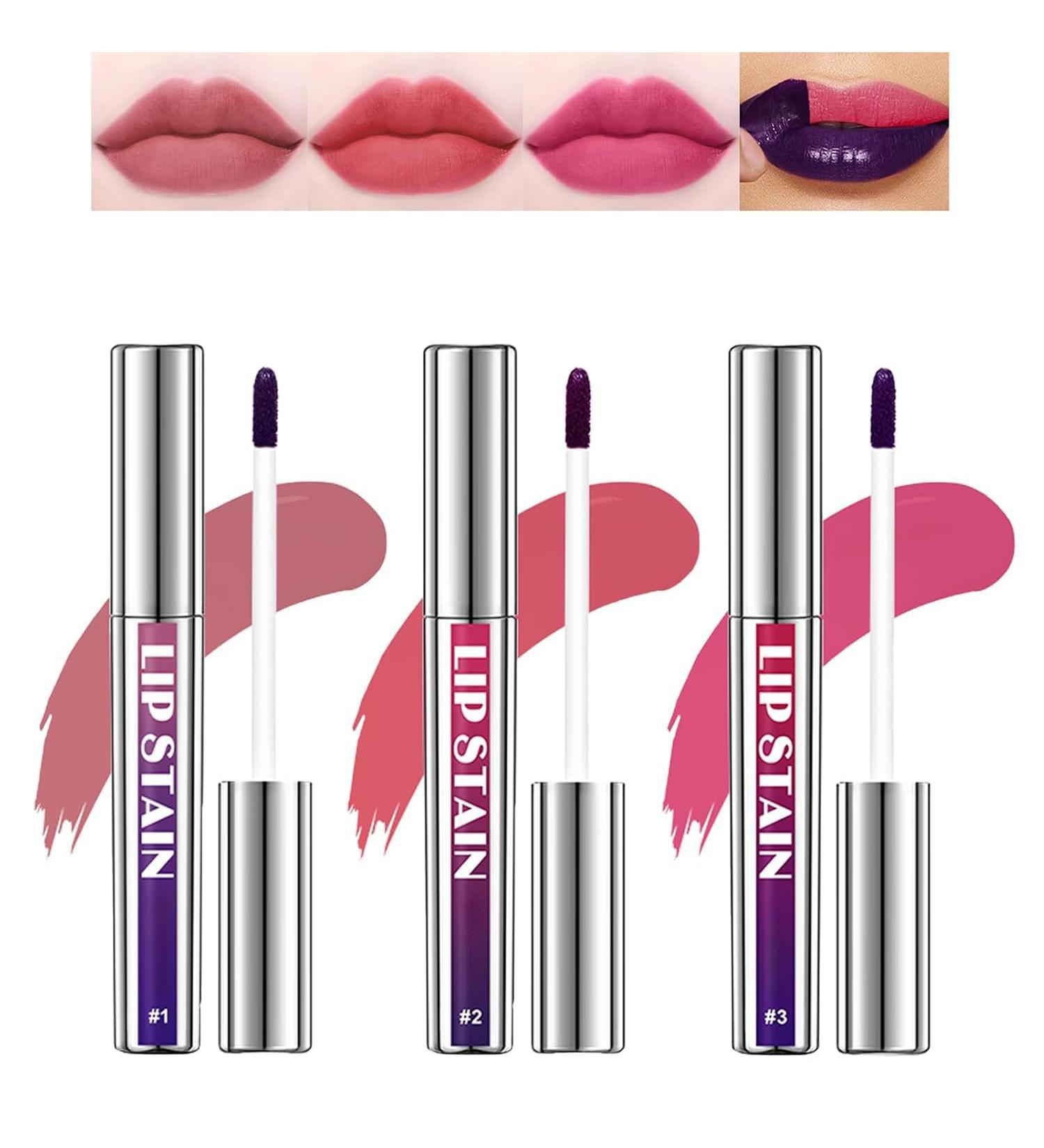 3 Couleurs Crayon a Levre Lip Stain Peel Off Peel Off Lip Stain Crayon L vres Tattoo Imperm able Longue Dur e et Pigment Peel Off Lip Tint Stain Rose - Buy Online on GoSupps.com