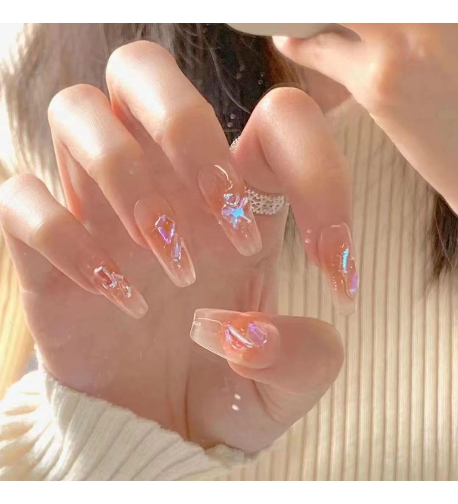 Temperament to Enhance The Nail Patch Hand-Made Nail Patch to wear a Manicure Little Red Book Online Celebrity Explosions Warm Elves with The Same Blush Aurora New Ladder (10 Pieces) (Size : M) Medium - Buy Online on GoSupps.com