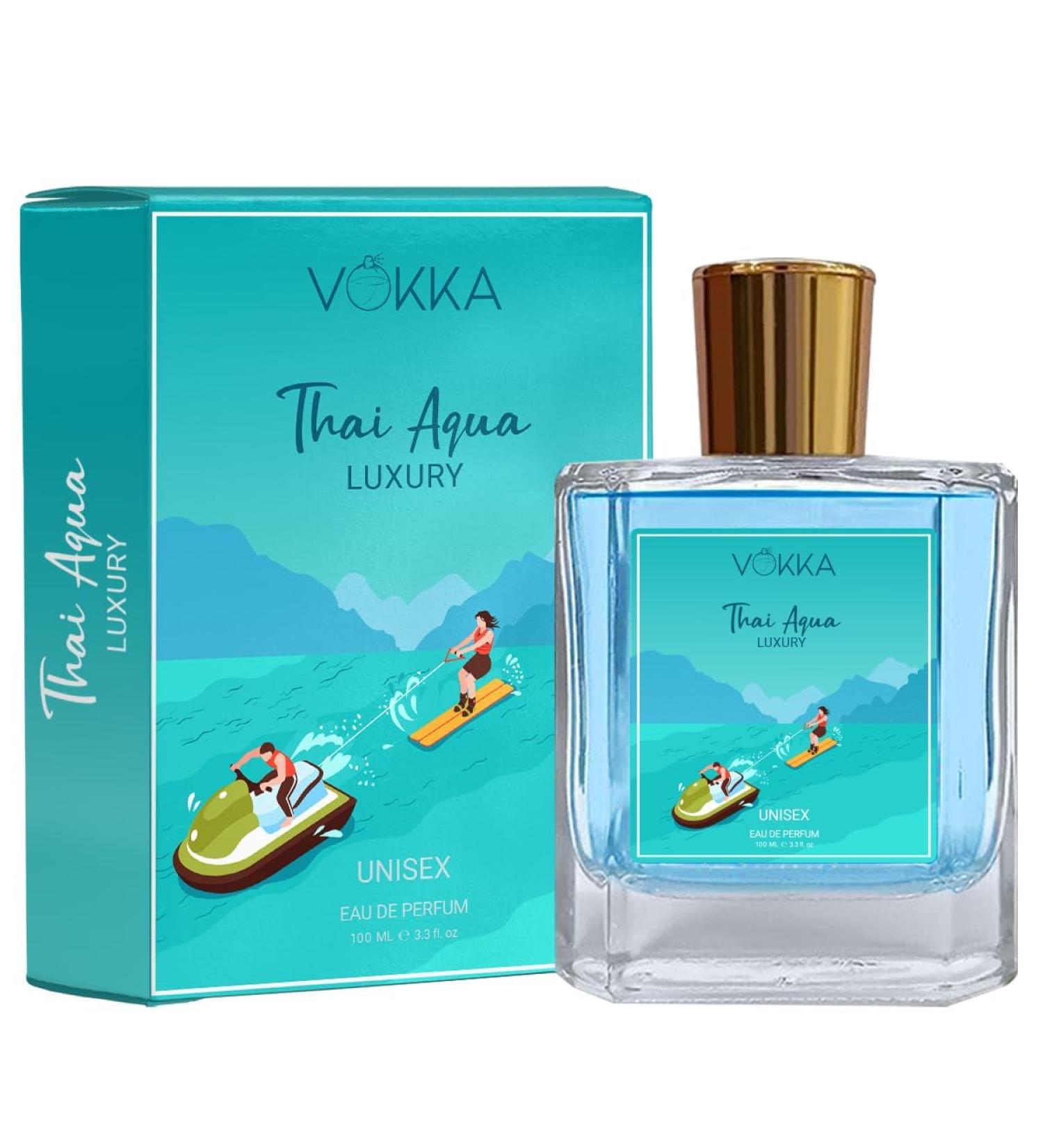 VOKKA'A Thai Aqua 100 ml | Unisex Luxury Long Lasting Aqua Perfume For Men And Women | Aqua Fresh Scent Eau De Parfum | EDP Fragrance for Gift | Notes: Aqua Sandalwood Patchouli - Buy Online on GoSupps.com