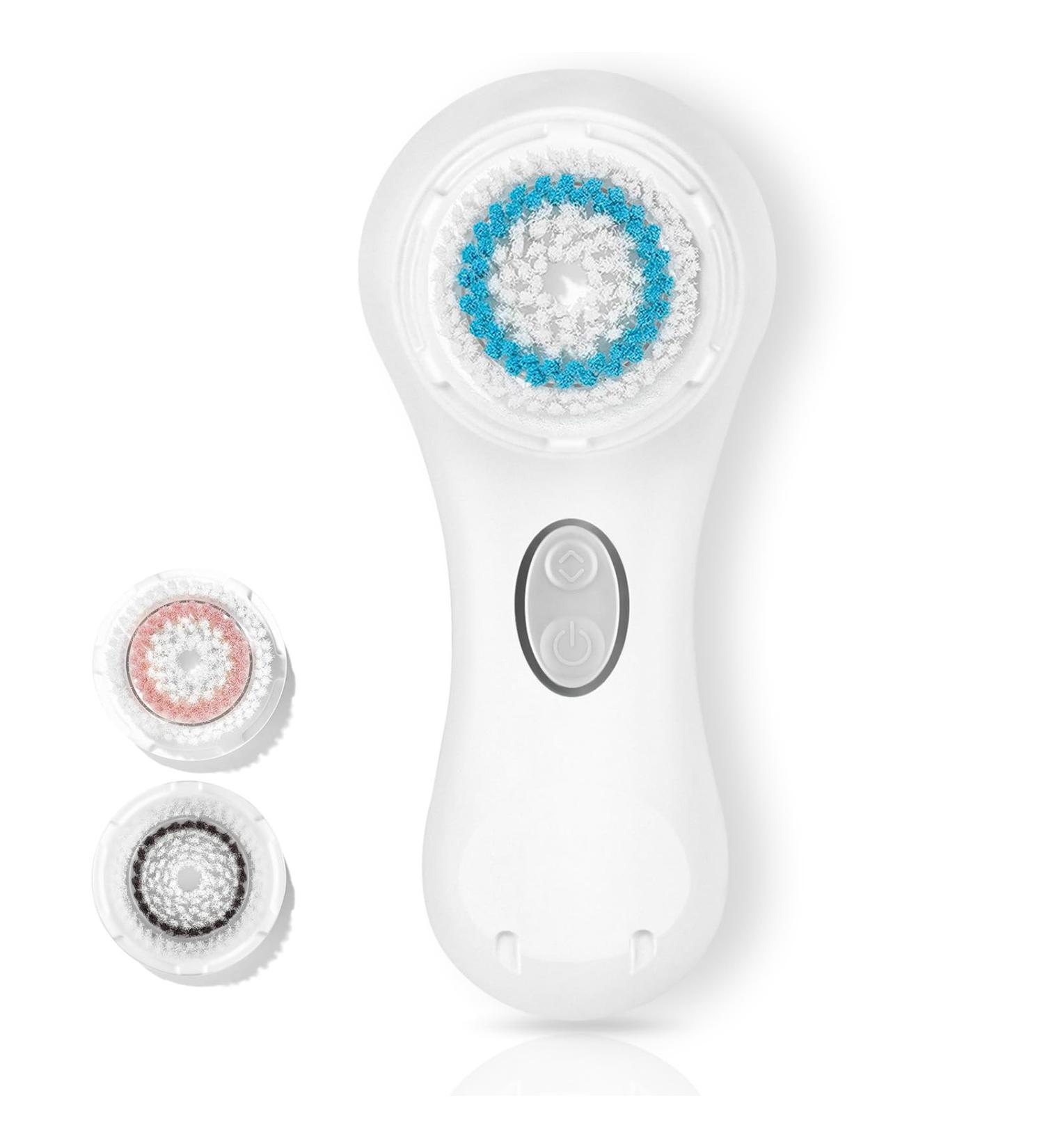 Sonic Facial Cleansing Brush - Wireless Charging Electric Scrubber for All Skin Types | Exfoliate & Minimize Pores (White - Buy Online on GoSupps.com
