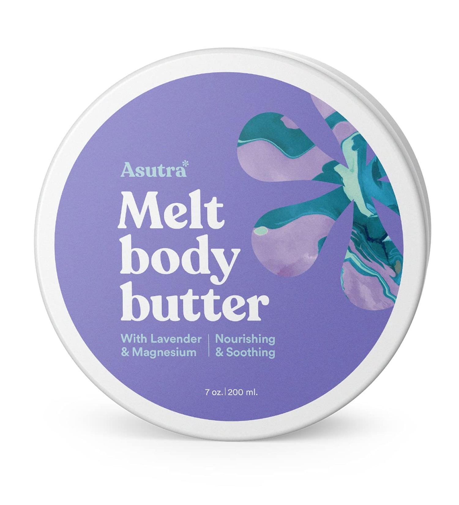ASUTRA Magnesium Body Butter Lotion Lavender Scent - 7 oz | Natural Shea Butter & Almond Oil Moisturizer with Premium-Quality Magnesium Oil for Recovery & Revitalization - Buy Online on GoSupps.com