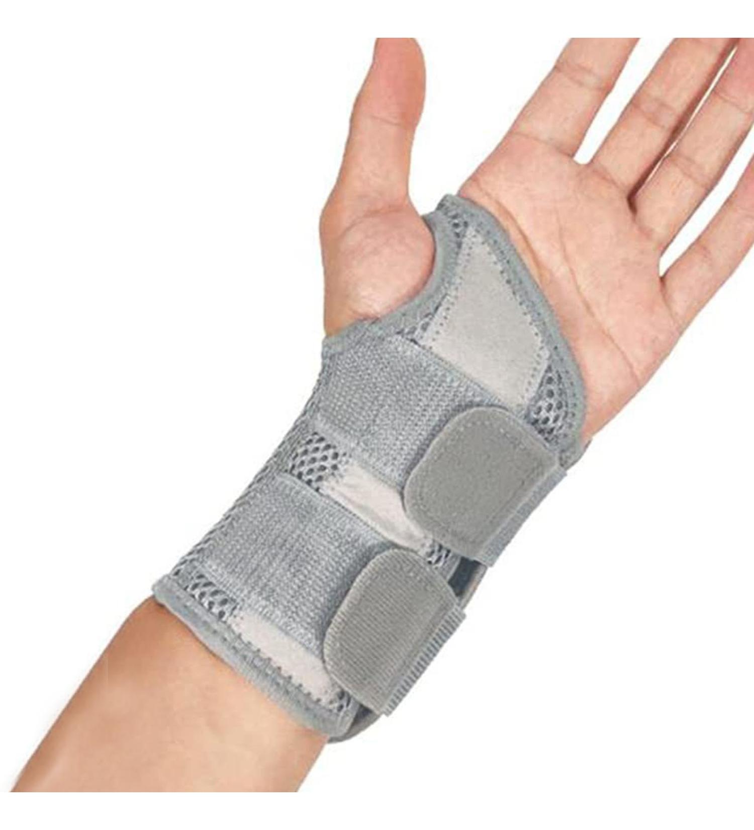 Adjustable Left Hand Wrist Brace for Carpal Tunnel | Sleep Support & Compression Splint for Weightlifting - Gray - Buy Online on GoSupps.com