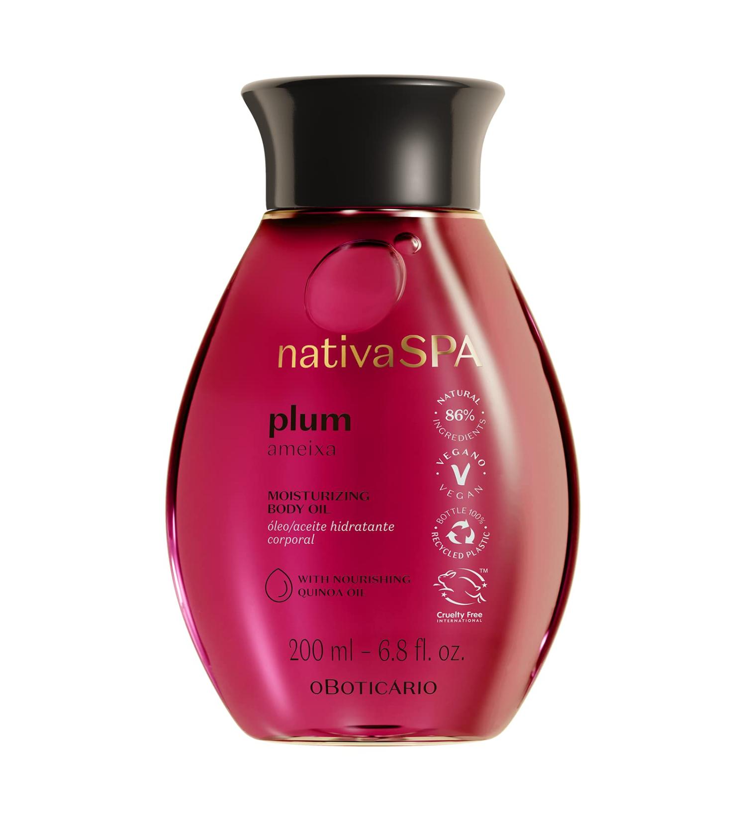 Nativa SPA Plum Body Oil by O Boticario - Hydrating 200ml with Purified Quinoa Drops | Shop Internationally - Buy Online on GoSupps.com