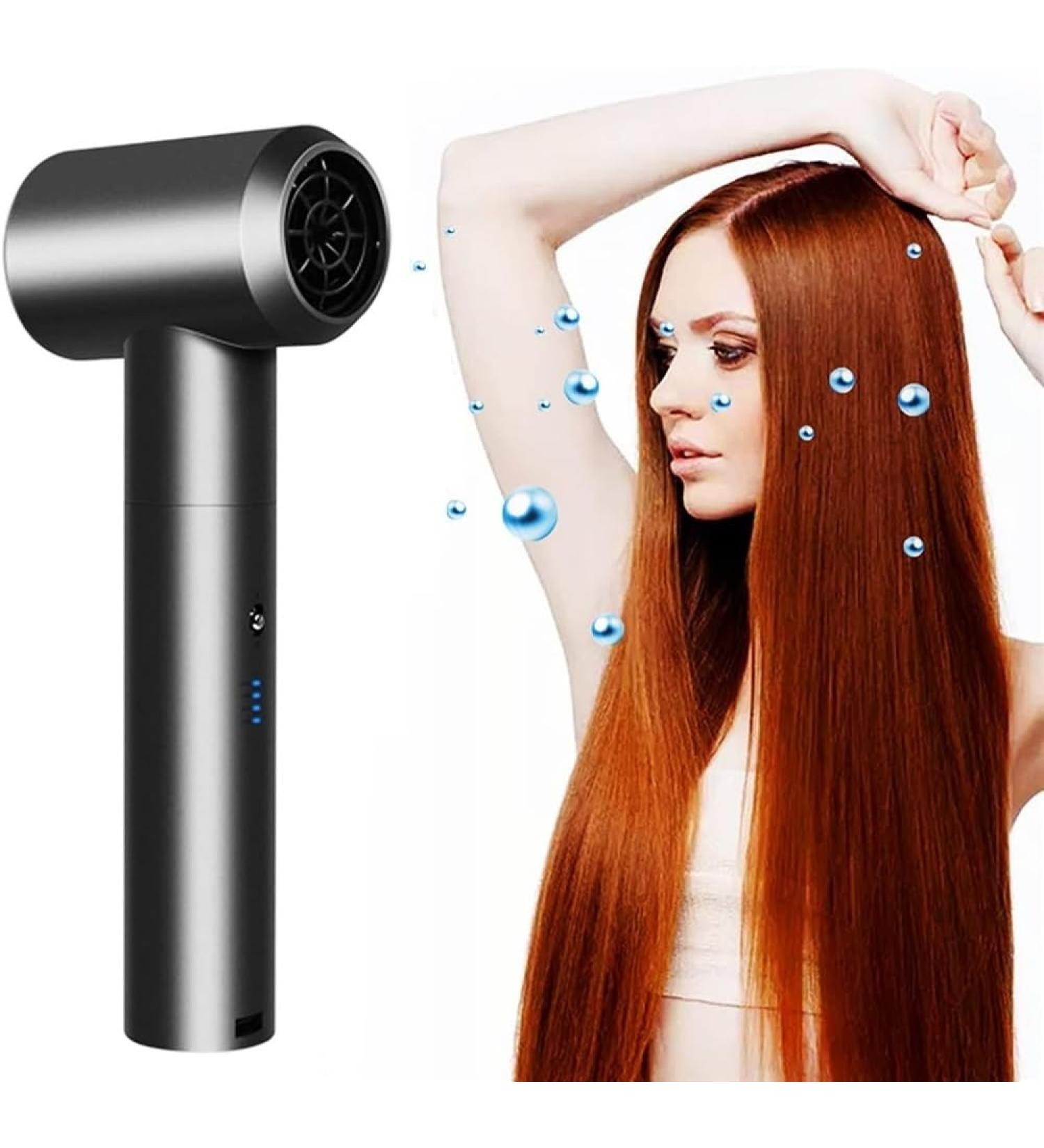 Portable Cordless Hair Dryer w/Hot & Cold Wind 20000mAh Hair Dryer for Women Infants Kids Outdoor Camping Beaches - Buy Online on GoSupps.com