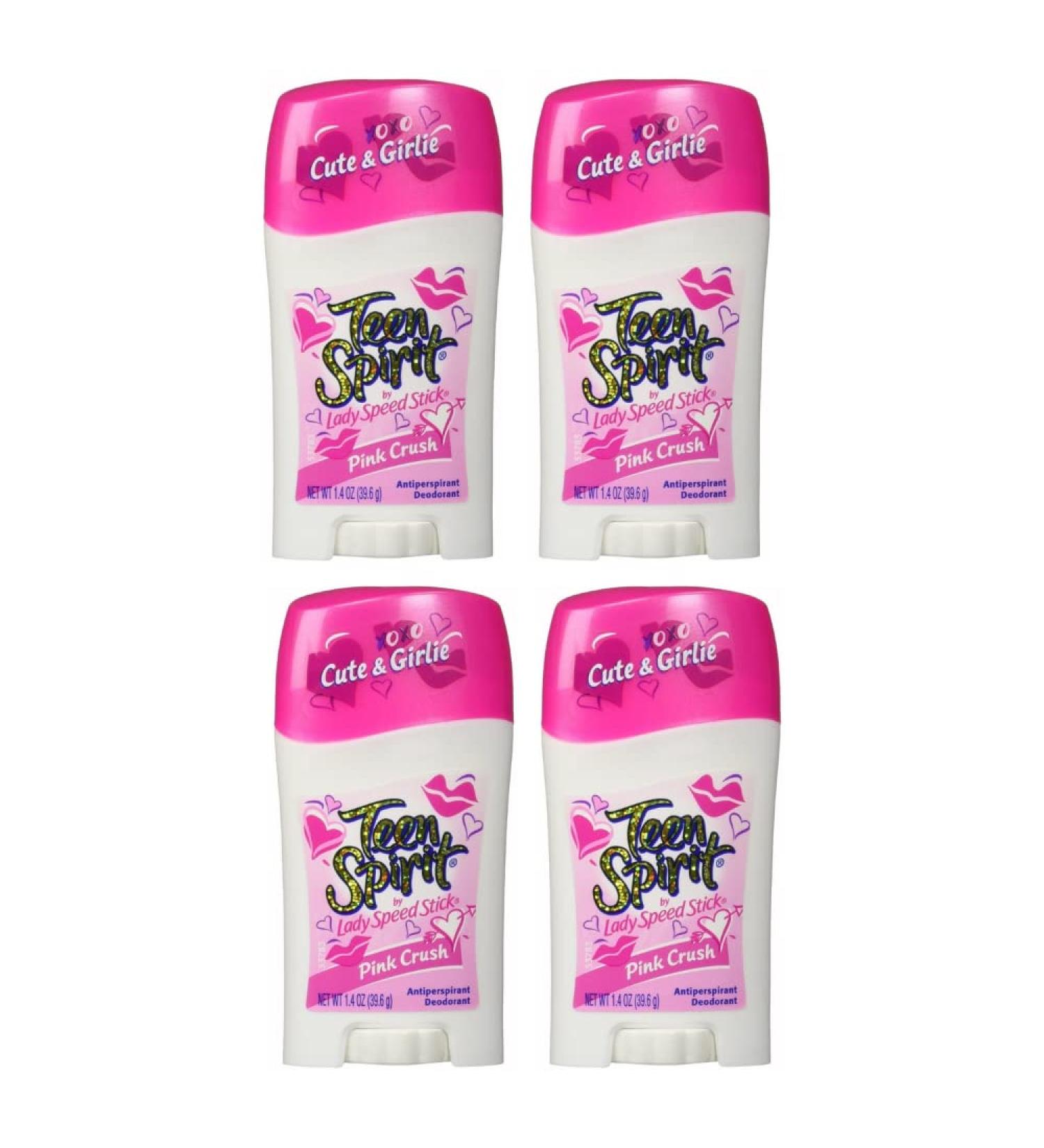 Teen Spirit Anti-Perspirant Deodorant Stick Pink Crush 1.40 oz (Pack of 4)