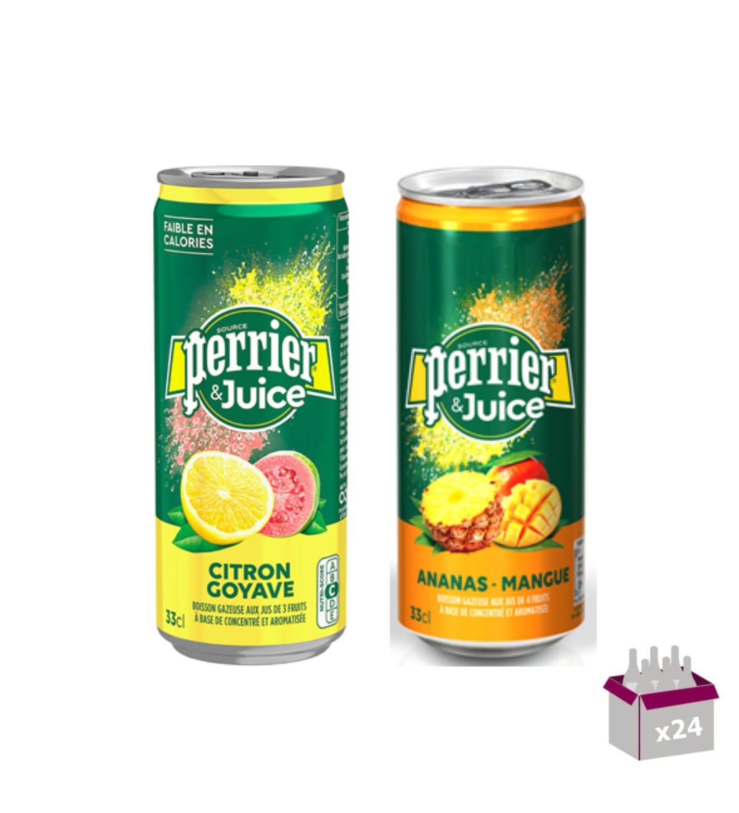 Perrier Natural Mineral Water Sparkling Lime and Lemon Guava (24 x 33cl)
