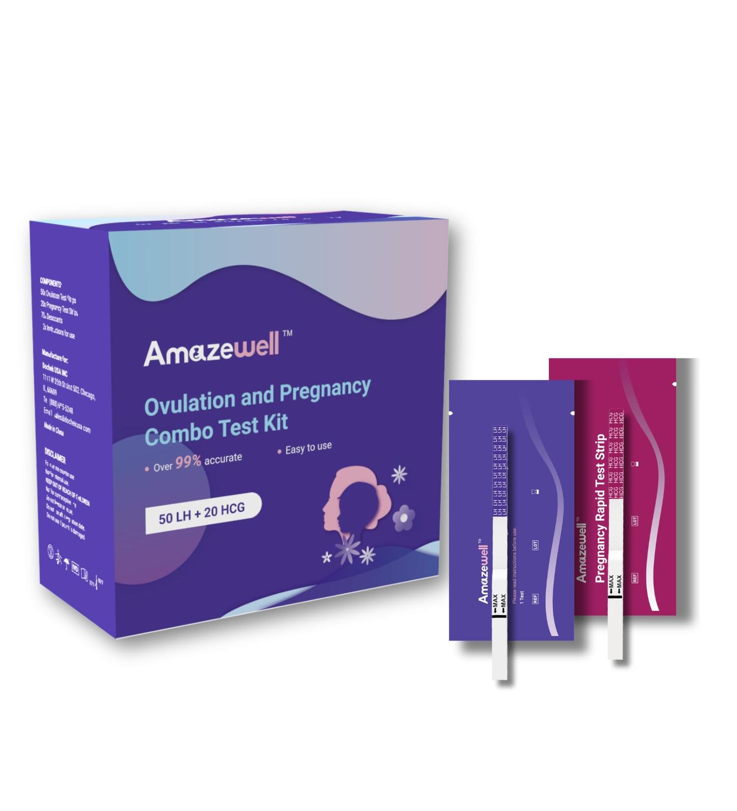 Ovulation & Pregnancy Test Strip Combo | 50 LH + 20 HCG - Accurate Home Testing  - Buy Online on GoSupps.com