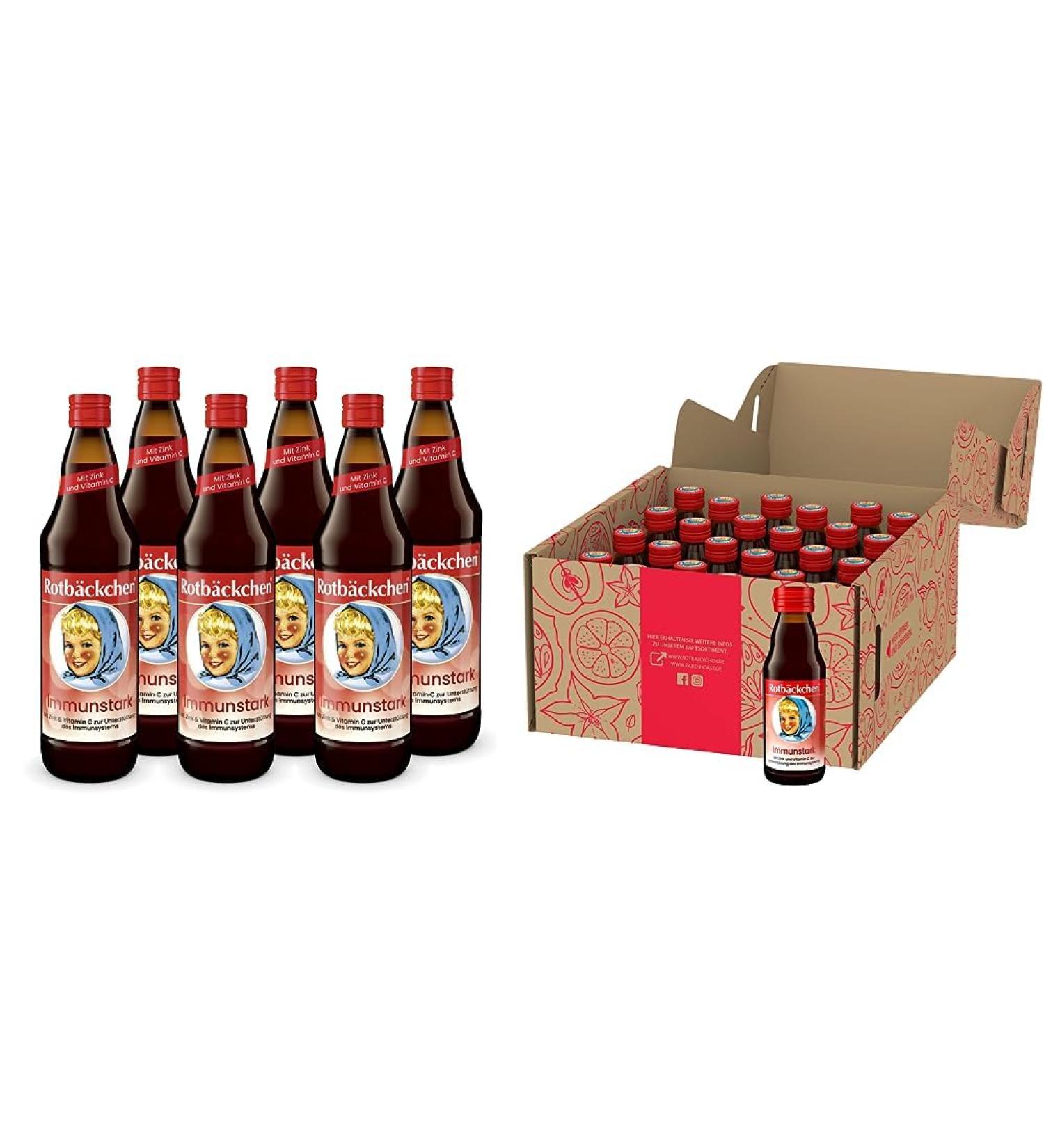 Red Cheek Immune Strong Bundle - 6-Pack Juice (700ml) & 24-Pack Mini Juice (125ml) with Zinc & Vitamin C for Enhanced Immunity - Buy Online on GoSupps.com