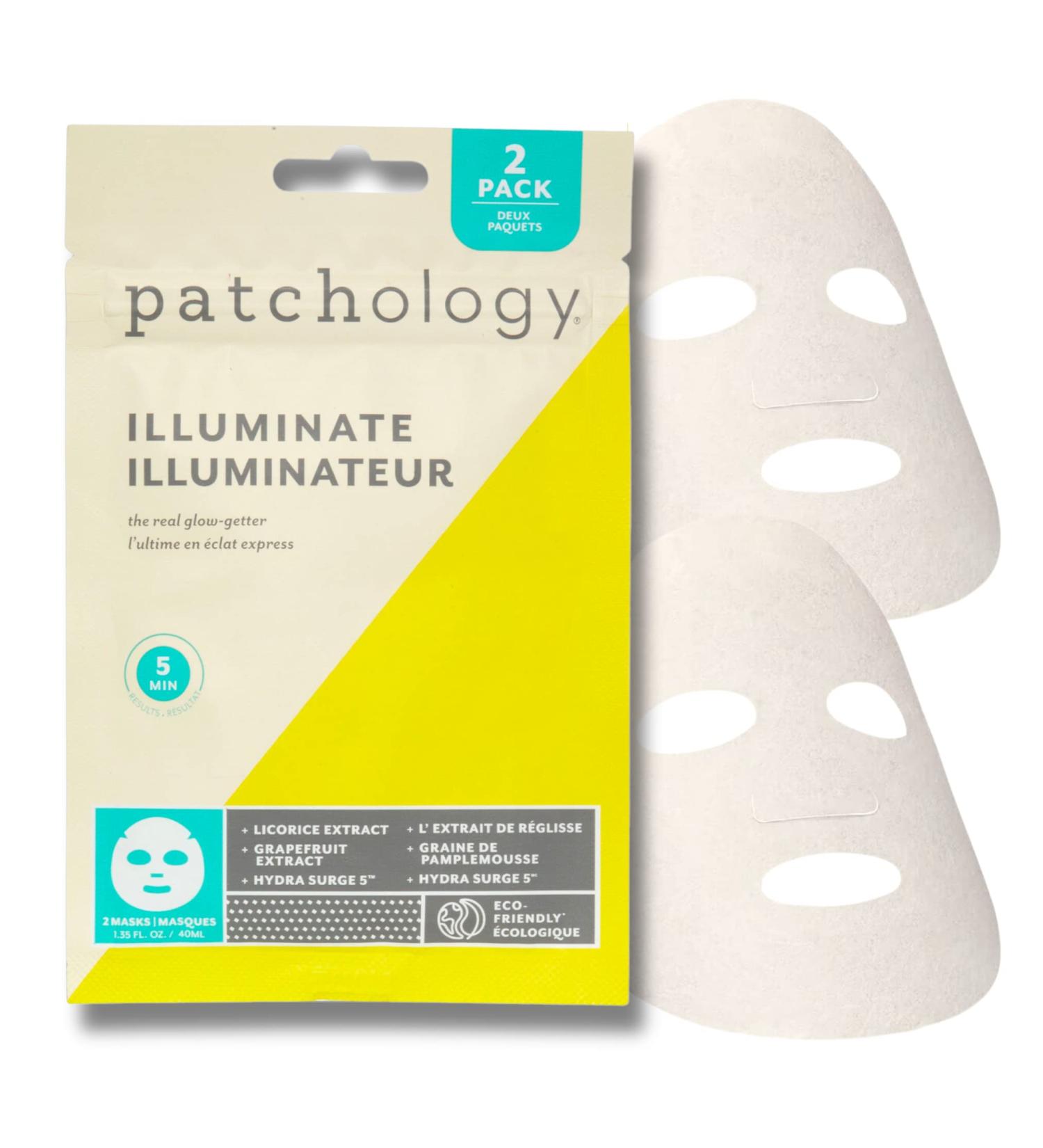 Patchology Brightening Face Masks with Vitamin C - Illuminate Skin Tone & Radiance | Best Sheet Masks for Men & Women (2 Count - Buy Online on GoSupps.com
