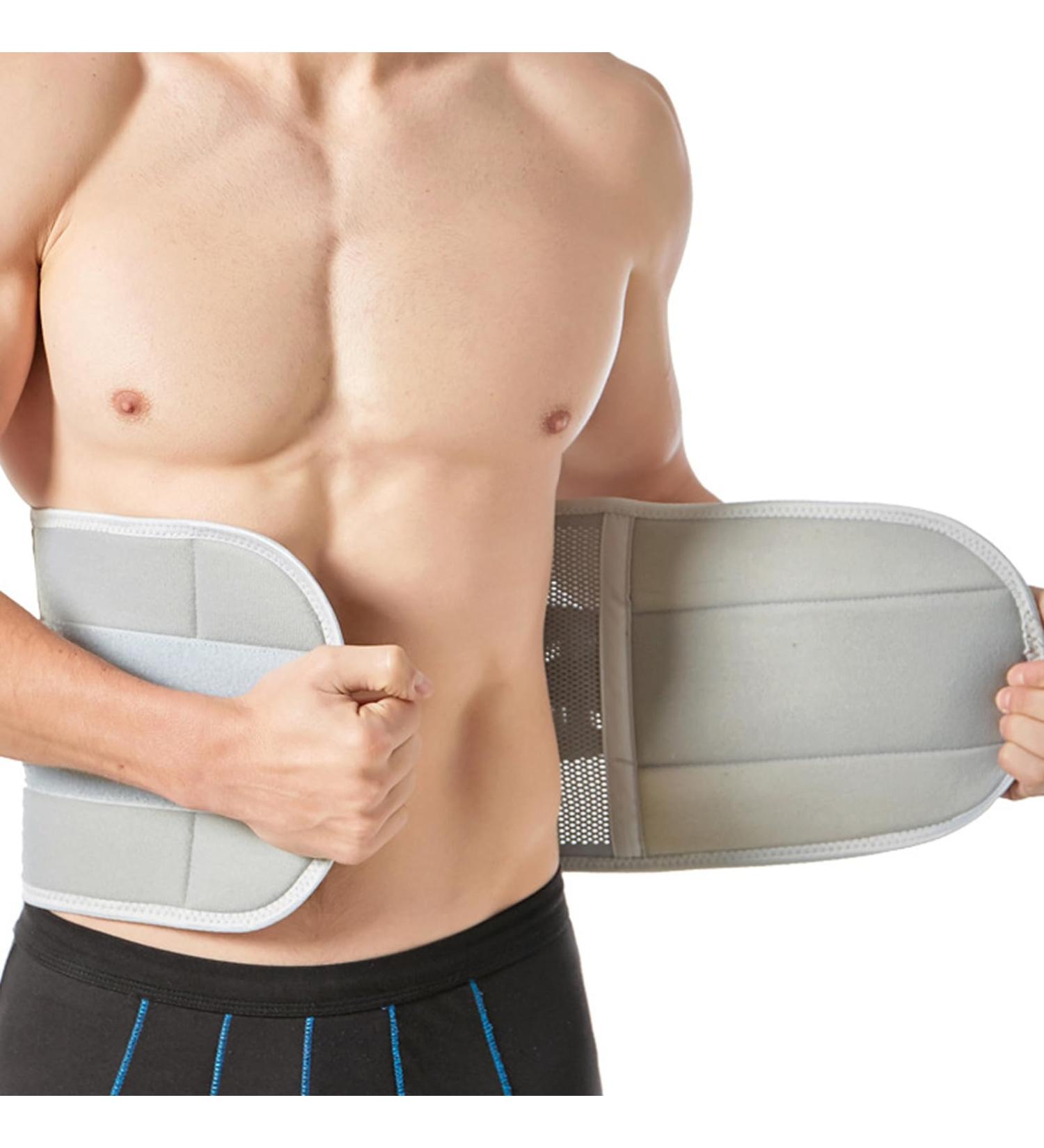 XL Gray Elastic Back Bandage - Adjustable & Breathable Lumbar Support for Lower Back Pain Relief | Ideal for Sports & Daily Use - International Shipping Available - Buy Online on GoSupps.com