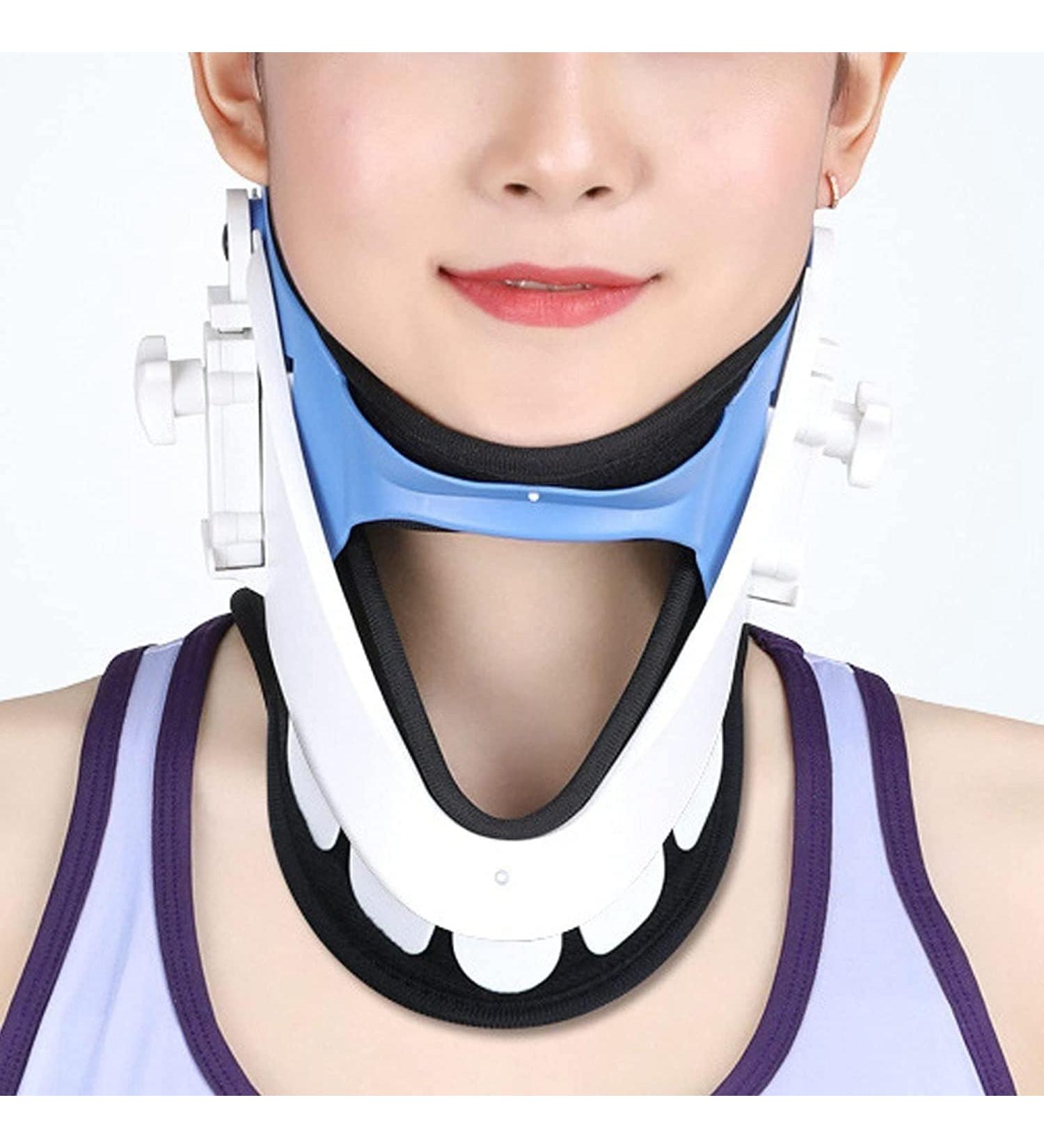 SAFWEL Neck Support Collar - Adjustable Ergonomic Neck Stretcher for Ultimate Neck Pain Relief | International Shipping Available - Buy Online on GoSupps.com