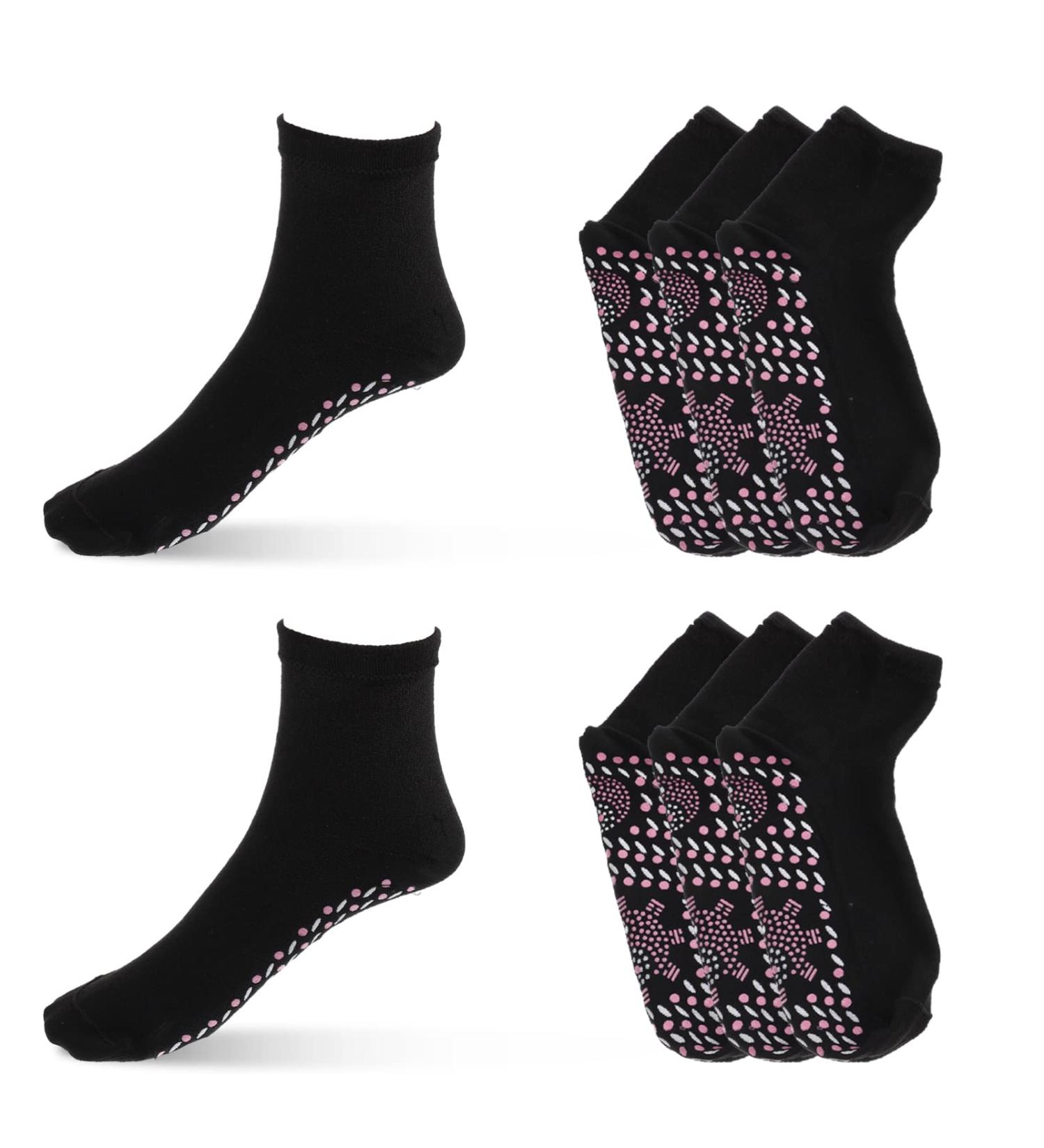 Magiclulu Self-Warming Turmaline Socks for Women | 4 Pairs of Comfortable Winter Hike Socks Hyperthermic Cotton Design - Buy Online on GoSupps.com