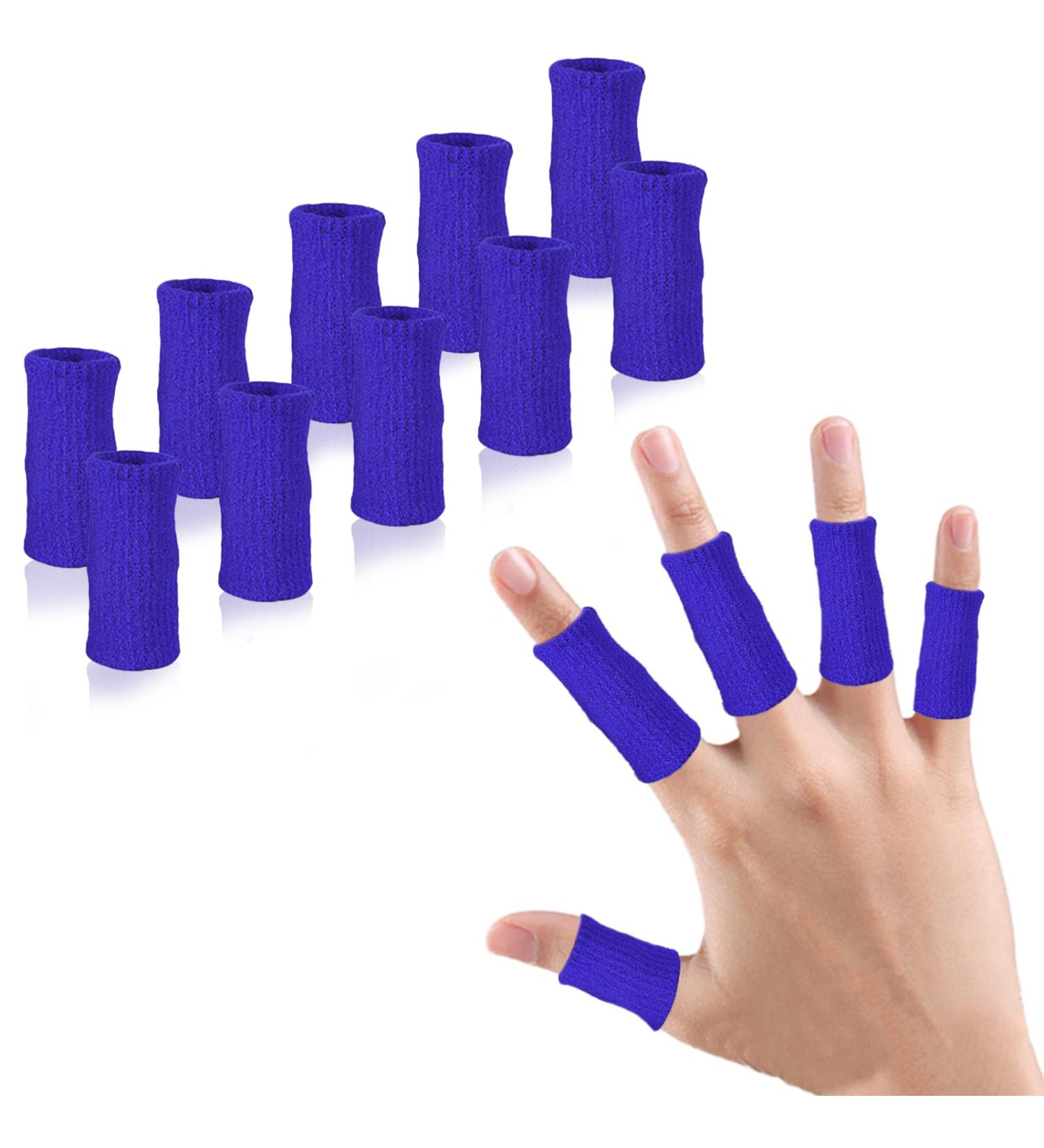 Ednyzakrn 10-Pack Finger Protection Bandages | Stretchable Covers for Trigger Finger Arthritis & Sports Injuries - Blue - Buy Online on GoSupps.com