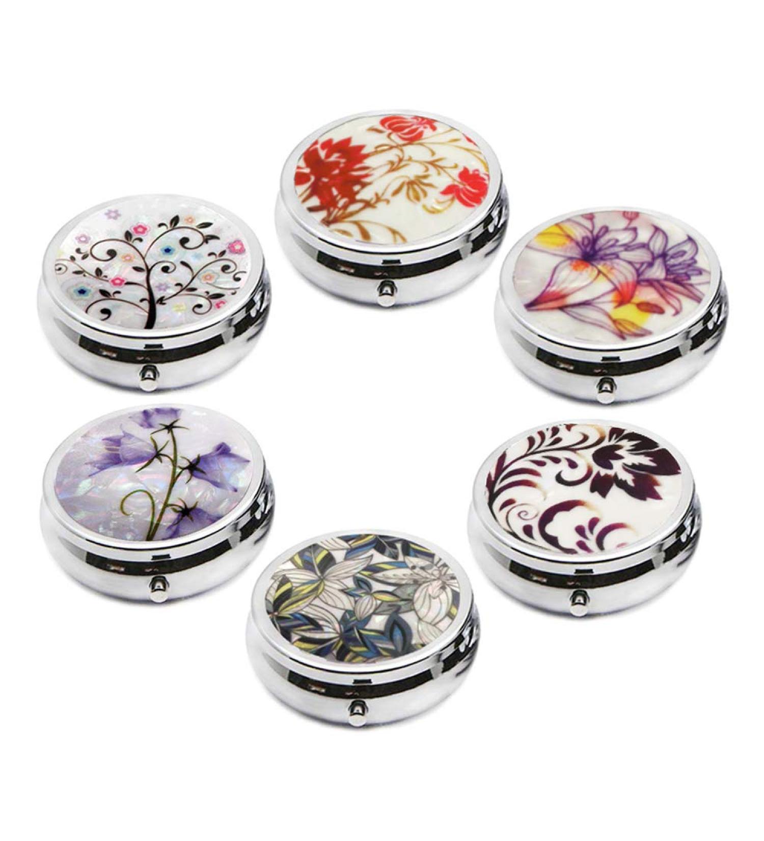 Buy 6Pcs Elegant Pill Box Case - Portable CREATIEE-PRO Medicine Organizer for Travel | Fashionable & Practical Vitamin Holder (6 Patterns 1.6 Inches - Buy Online on GoSupps.com