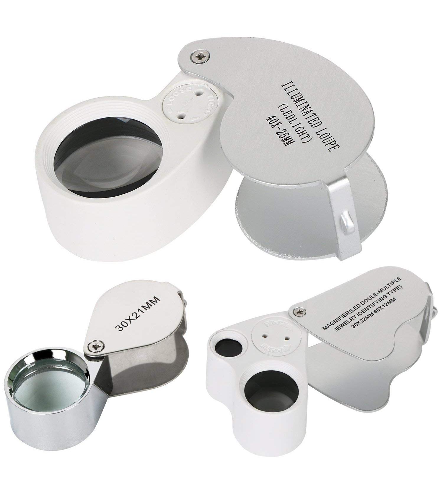 3-Piece Set of Magnifying Magnifying Glass 30 40 Double 30/60 Magnifying Glass with Led Light Made in China - Buy Online on GoSupps.com