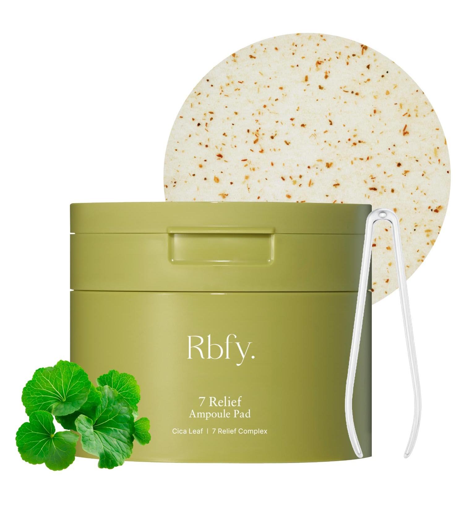 Rbfy. 7 Relief Ampoule Pad (60 Pads) Quick Calming & Soothing Toner Pads with 7 Herbal Blend Moisturizing Comfort for Stressed and Sensitive Skin | Family-Friendly Vegan Korean Skincare - Buy Online on GoSupps.com