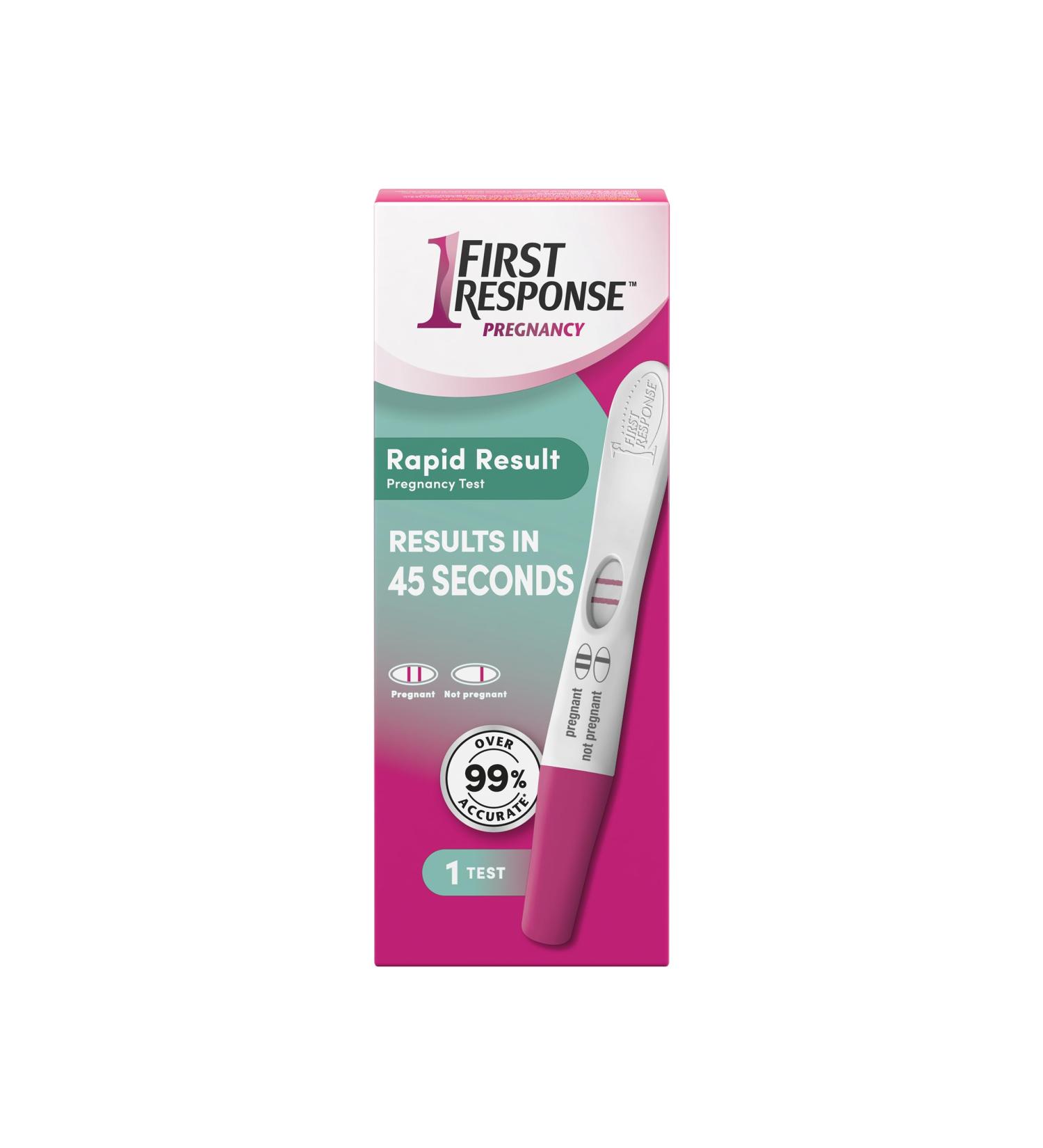 First Response Rapid Result Pregnancy Test Stick Results in 45 Seconds 1 Test Rapid Test 1 count (Pack of 1) - Buy Online on GoSupps.com
