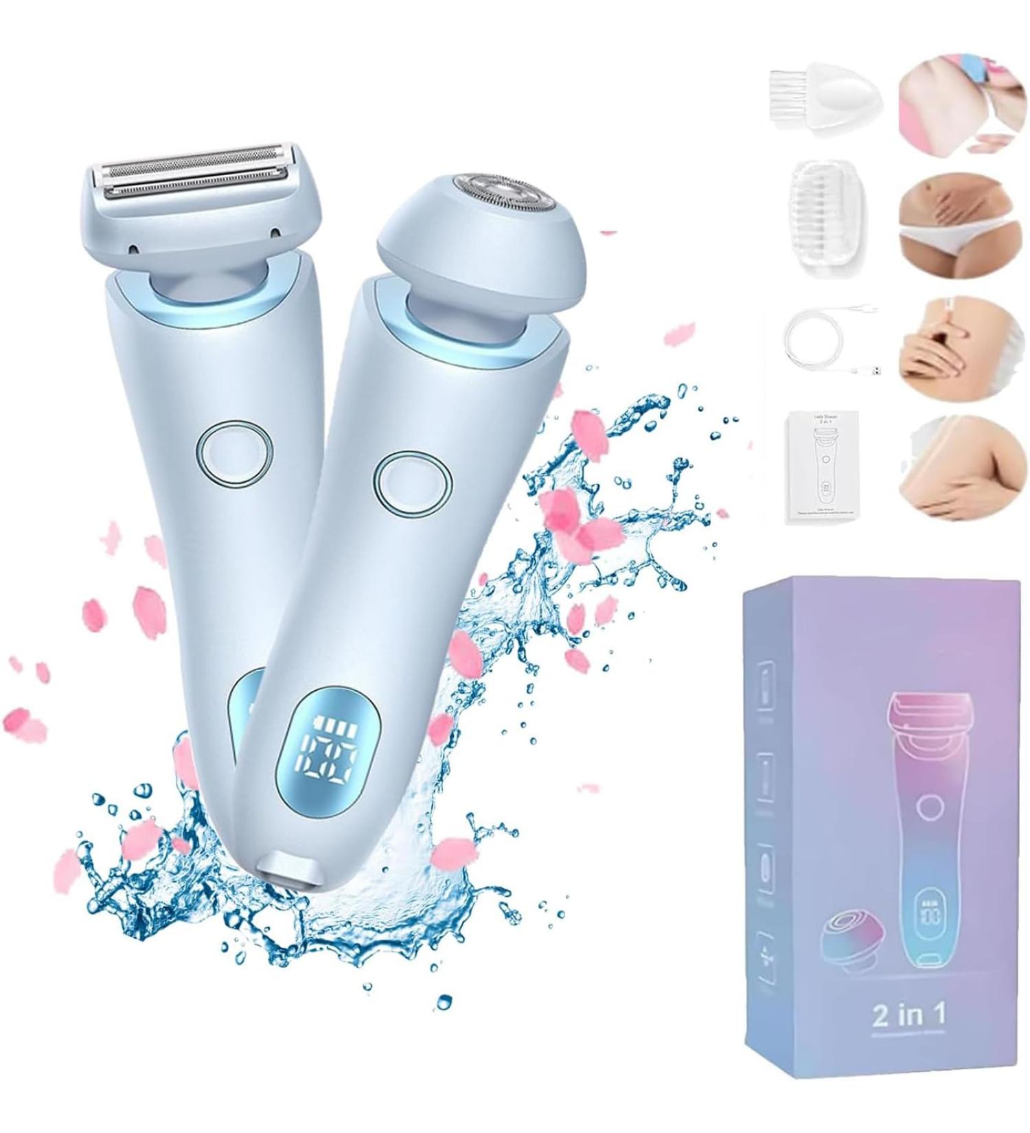 Duskofficial Razor Dusk Official Shaver Dusk Official Electric Razor Electric Waterproof Shaver for Women Womens Shaver for Legs Portable Rechargeable Bikini Trimmer (Blue) - Buy Online on GoSupps.com