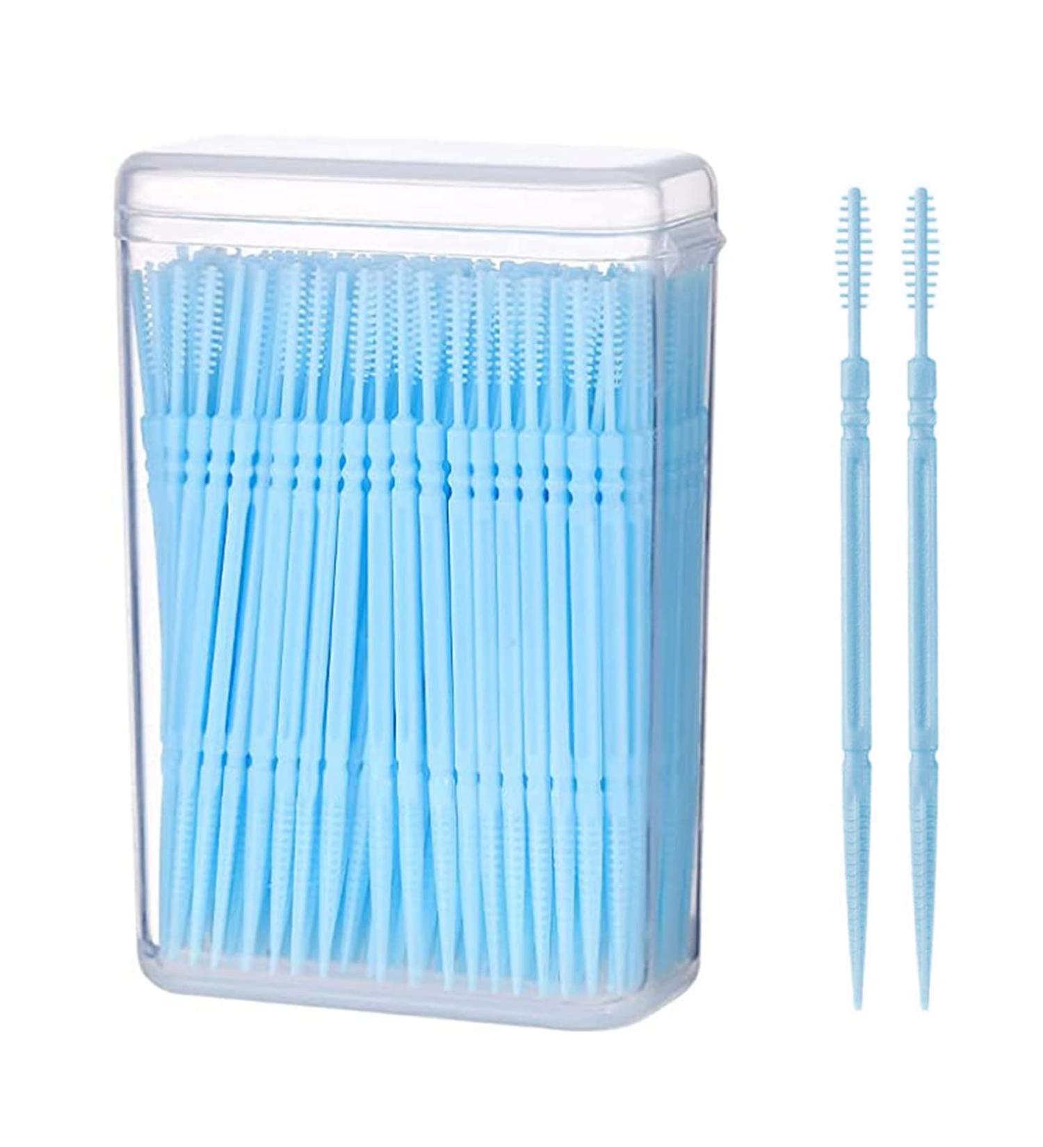 Interdental Brushes & Toothpicks for Travel | 200 Soft Silicone Tooth Cleaning Tools - Buy Online on GoSupps.com