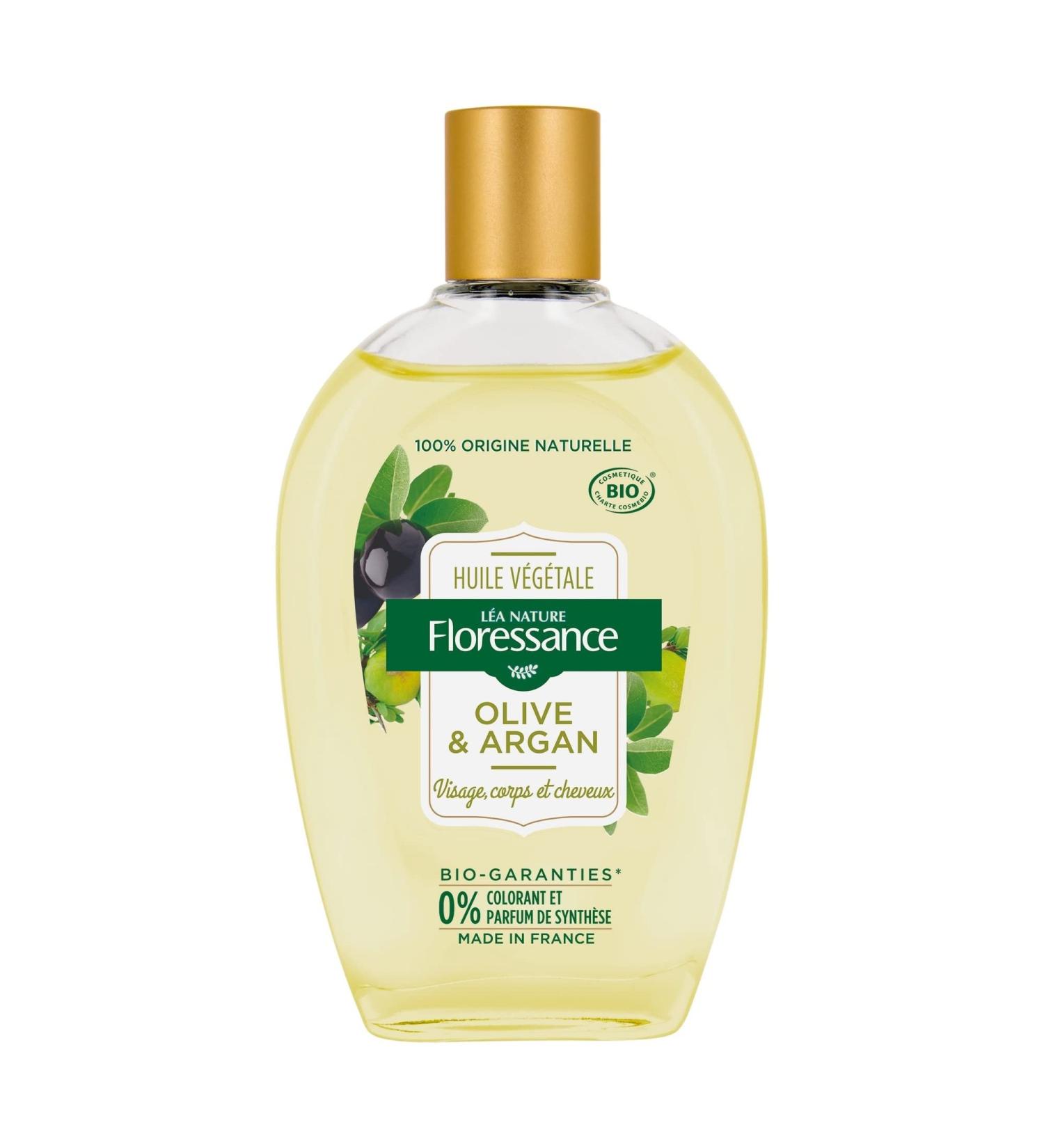 Floressance - Organic Olive and Argan Vegetable Oils - Face Body and Hair - Protects and Regenerates - Cosmebio Certified - 100 ml Bottle - Pack of 2 - Buy Online on GoSupps.com