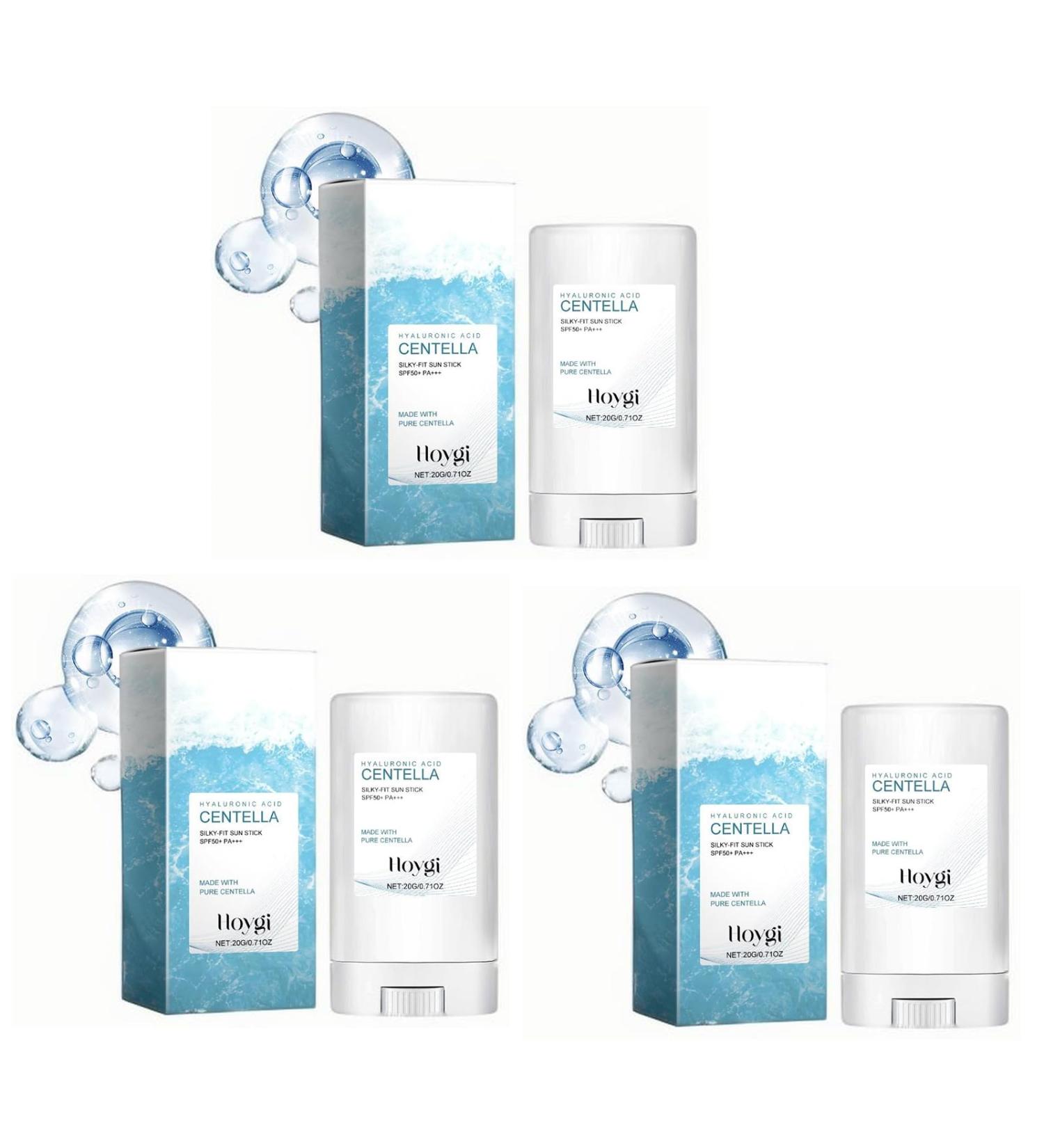 Hyaluronic Acid Sunscreen Stick Reef-Safe SPF 50 Mineral Sunscreen for Face & Body Hydrating Sunblock with Centella & Beeswax for Sensitive Skin (3) - Buy Online on GoSupps.com