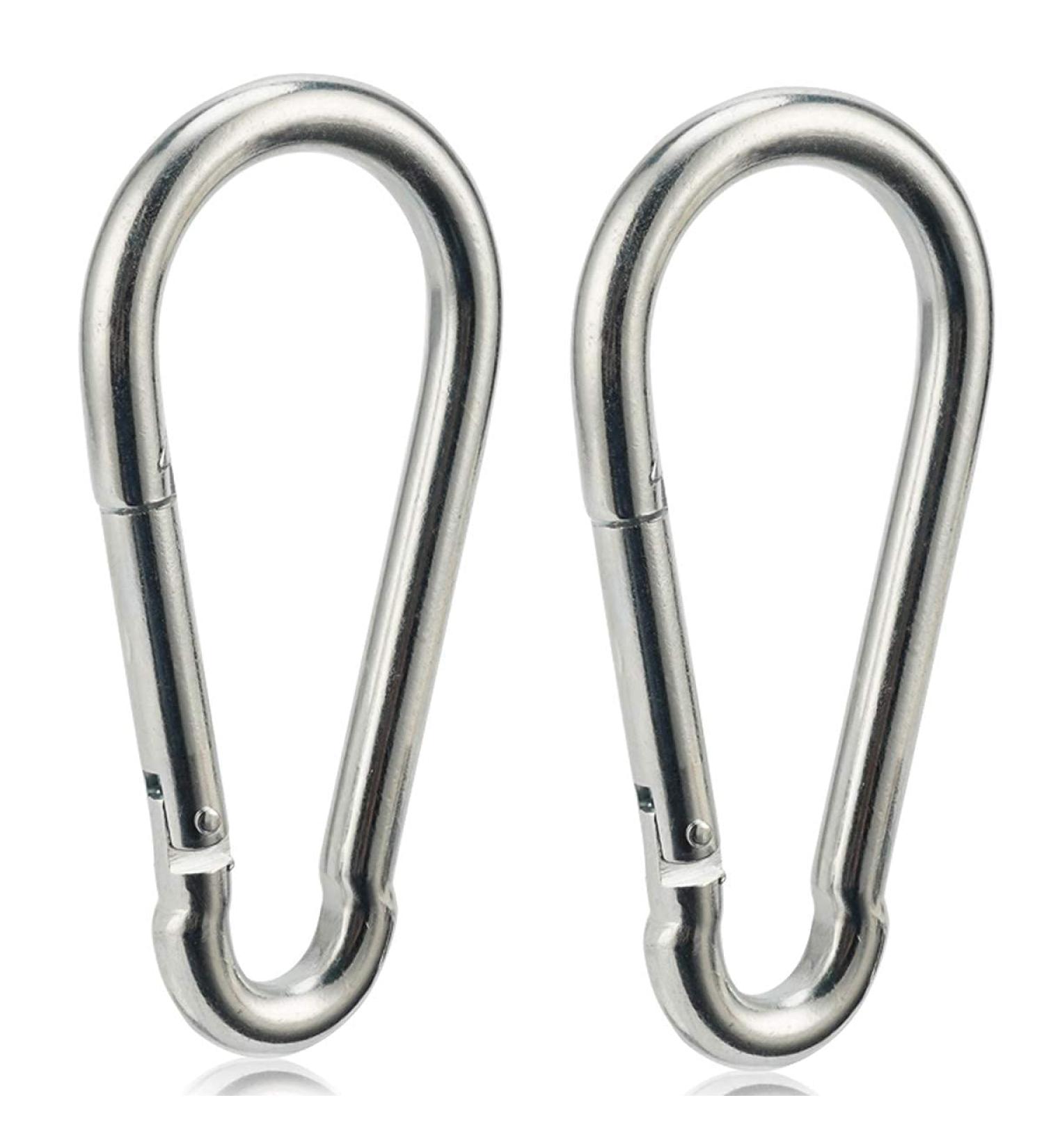 OWAYOTO 4 Inch Carabiner Clip 2pcs - Heavy Duty Spring Snap Hook for Hammocks, Punching Bags, Swing Chairs - Ideal for Camping, Hiking, and Gym Equipment - Buy Online on GoSupps.com