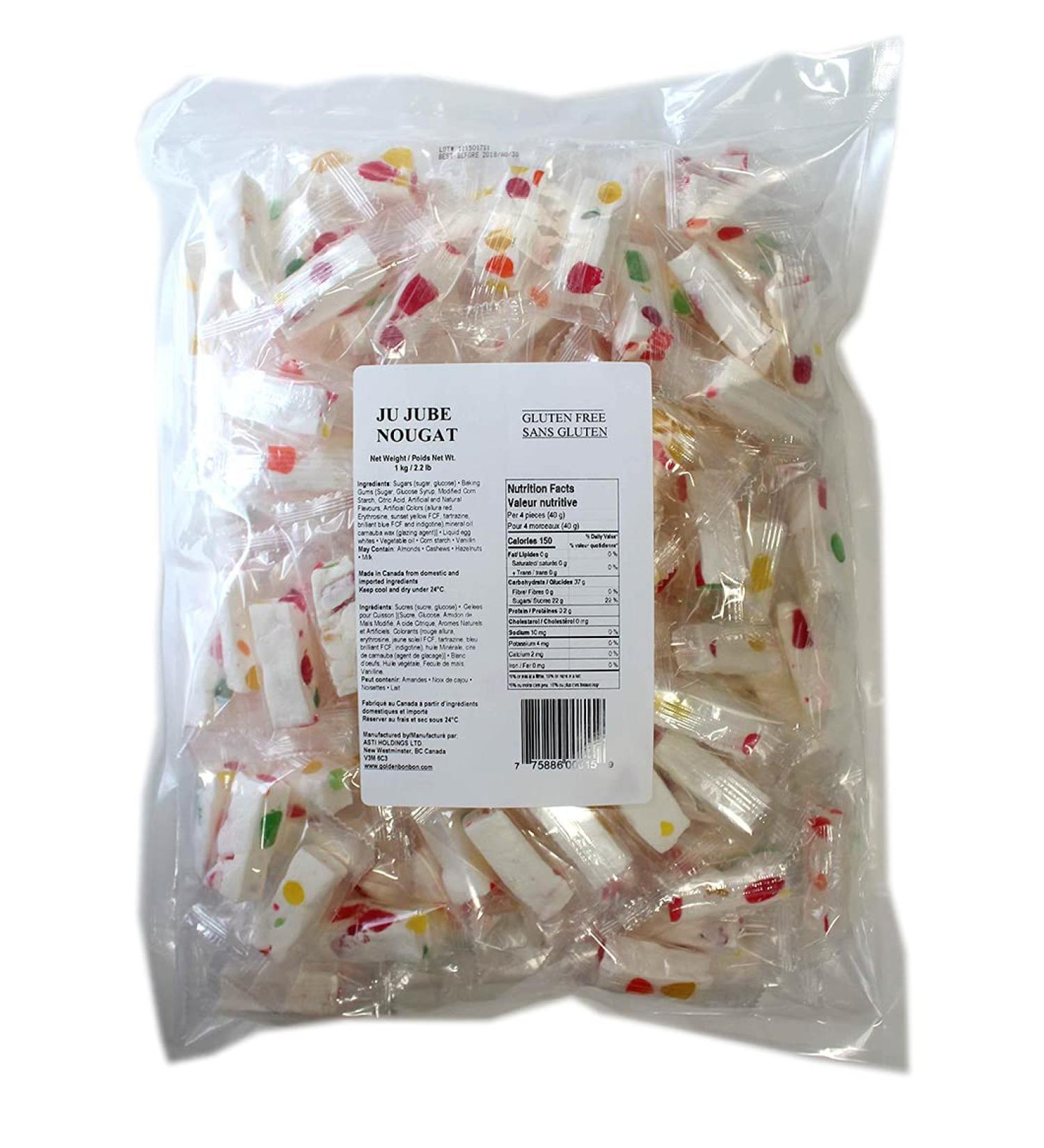 Golden Bonbon Italian Jujube Nougat Candy  Individually Packed Soft and Chewy Nougat With Fruity Jelly Beans Candy Bars  Original Golden Bonbon Fruity Jujube Nougat Candy 2.2 lbs - Buy Online on GoSupps.com