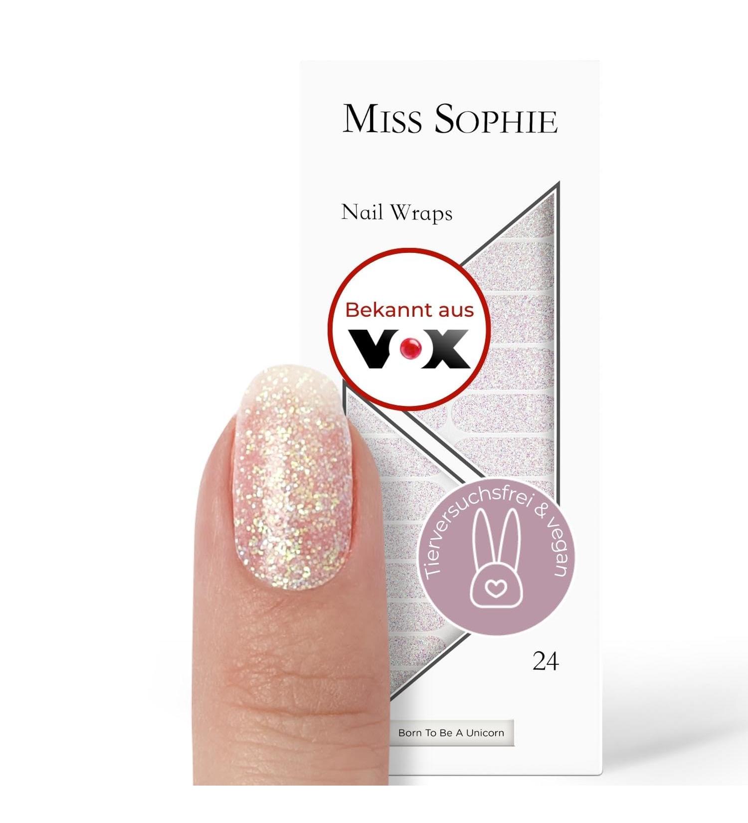 Original Miss Sophie Nail Foils - Born to Be a Unicorn | 24 Ultra-Thin Glitter Nail Polish Strips for Finger & Toenails | Compatible with Natural Painted Acrylic Gel & Shellac Nails - Buy Online on GoSupps.com