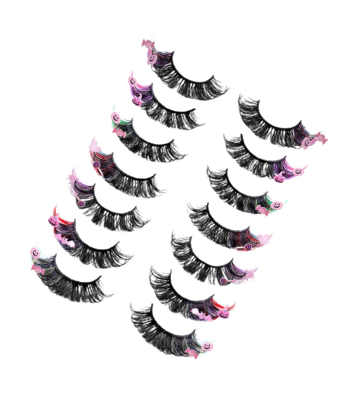 minkissy 7 Pairs false eyelashes false lash extensions colored eyelashes individual cosplay lashes colored lashes fake eyelashes lashes with color extend artificial fiber halloween - Buy Online on GoSupps.com