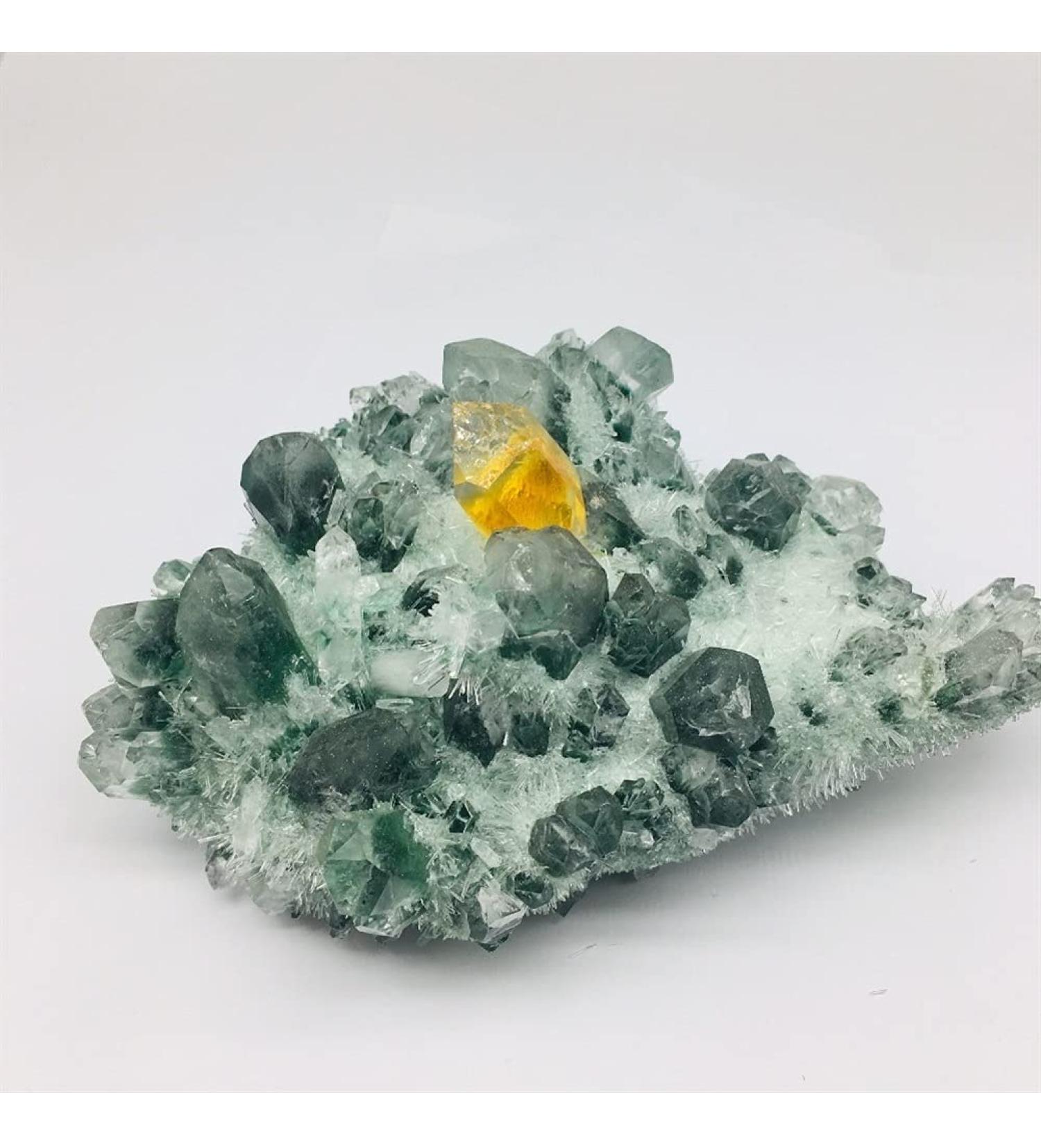 Natural Beautiful Green Flame Ring Quartz Room Decoration Stone Mineral Specimen - Buy Online on GoSupps.com