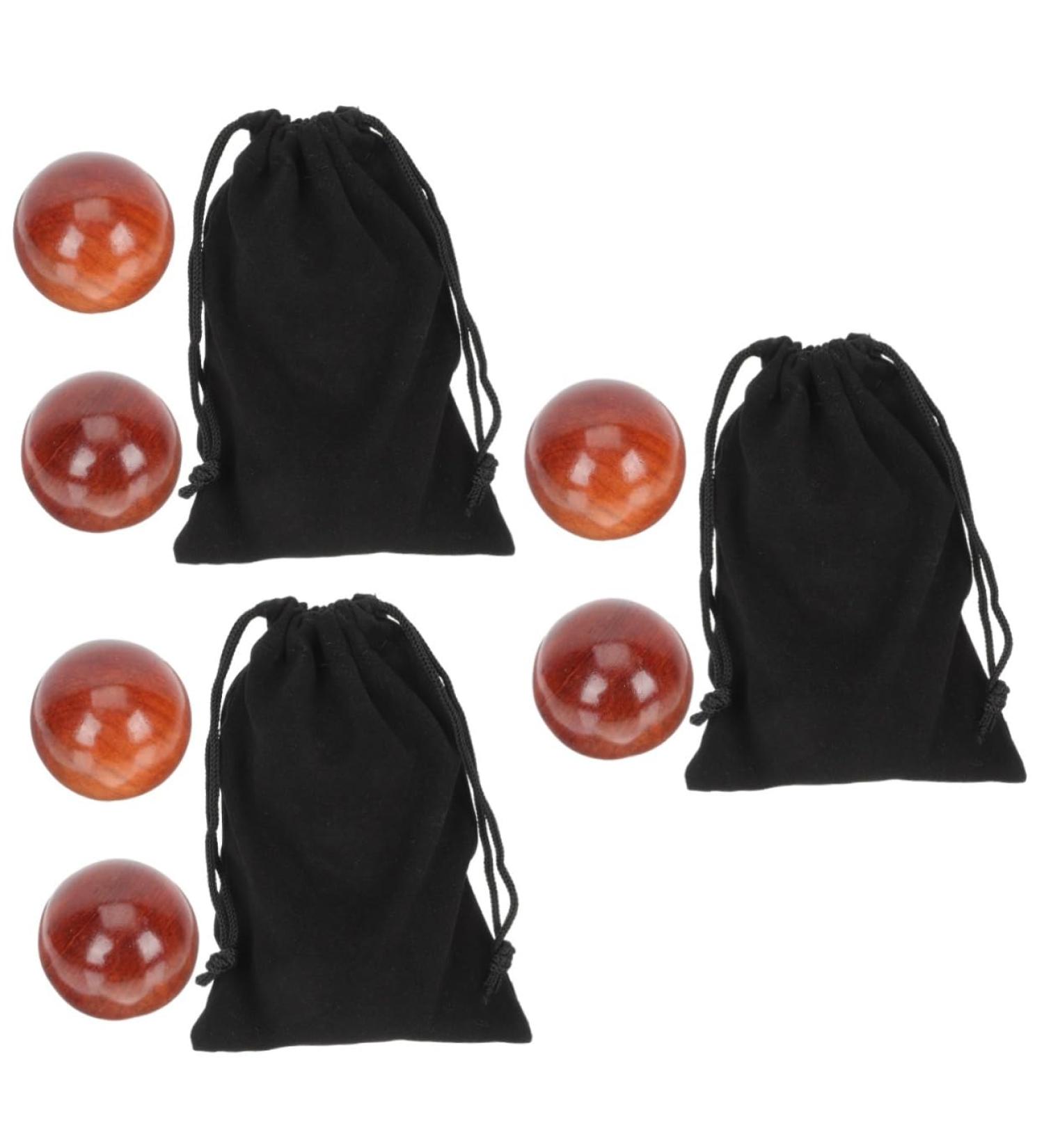 Buy Gleavi 6 Pcs Wooden Health Balls for Acupuncture & Muscle Massage | Chinese Rolling Balls - 5x5 cm - Buy Online on GoSupps.com