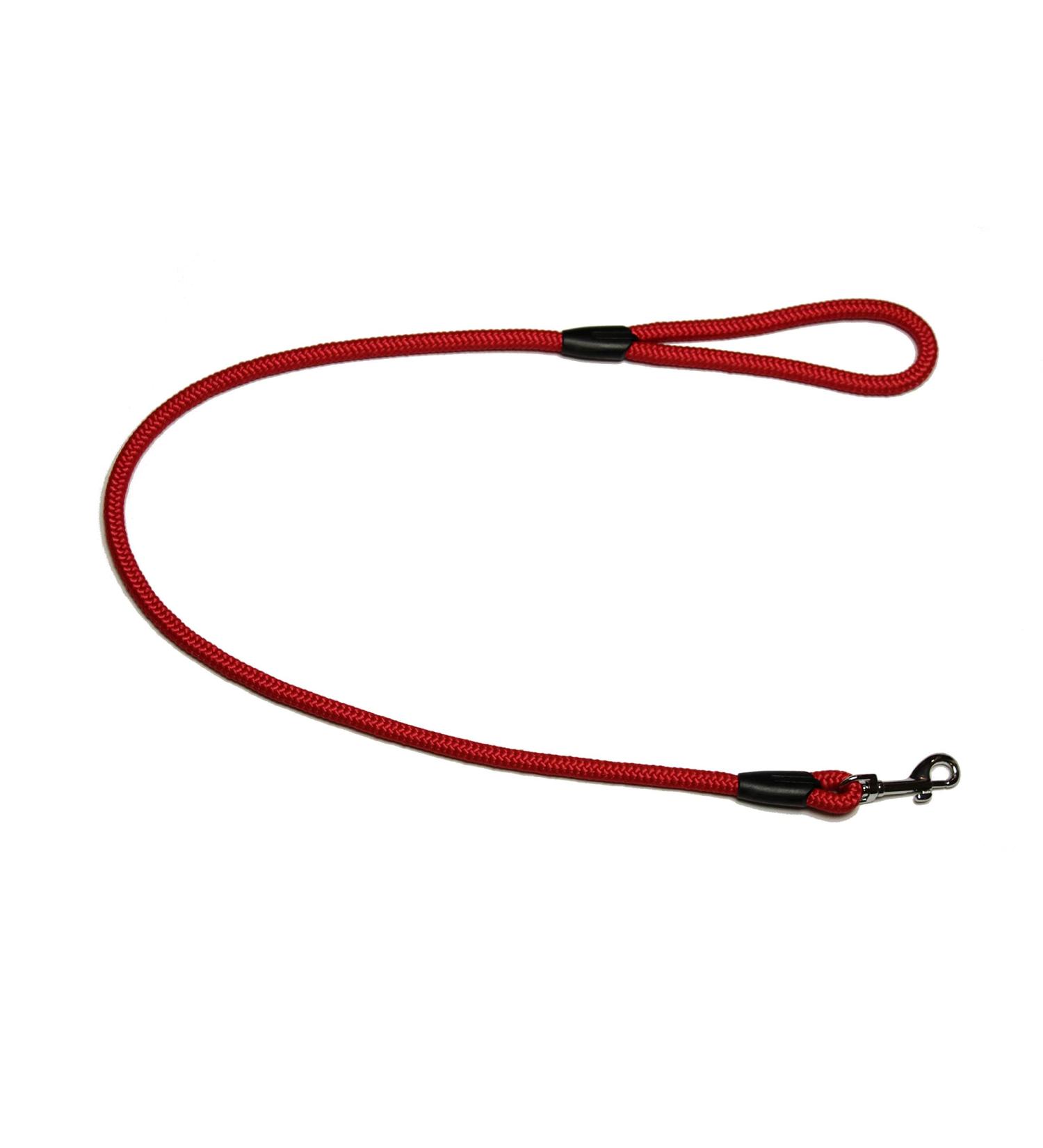 Leash - Rope leash with hand loop Basic 10mm 27 colours 7 lengths (1.00 m red) 1.00 m red