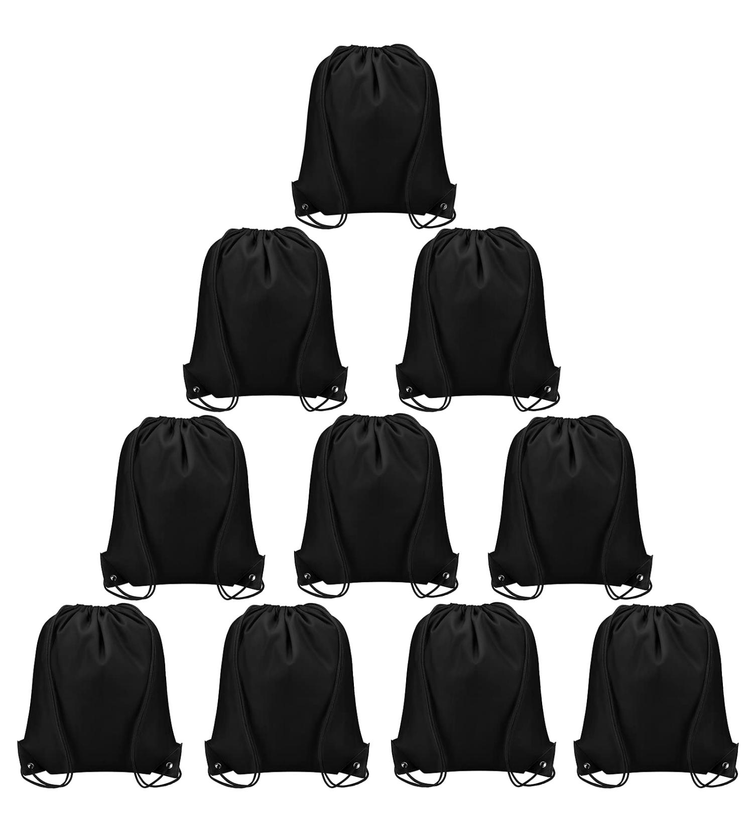 Vorspack Drawstring Backpack 10-Piece Set - Perfect for Parties, Gym, Sports, and Travel - Black - Buy Online on GoSupps.com