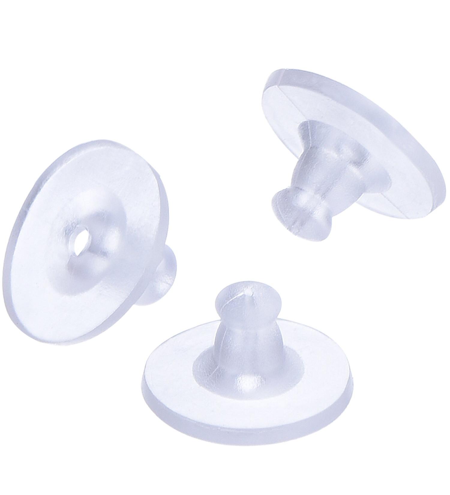 100 Pack Clear Rubber Earring Safety Backs | Clutch Earring Pad Set - Buy Online on GoSupps.com