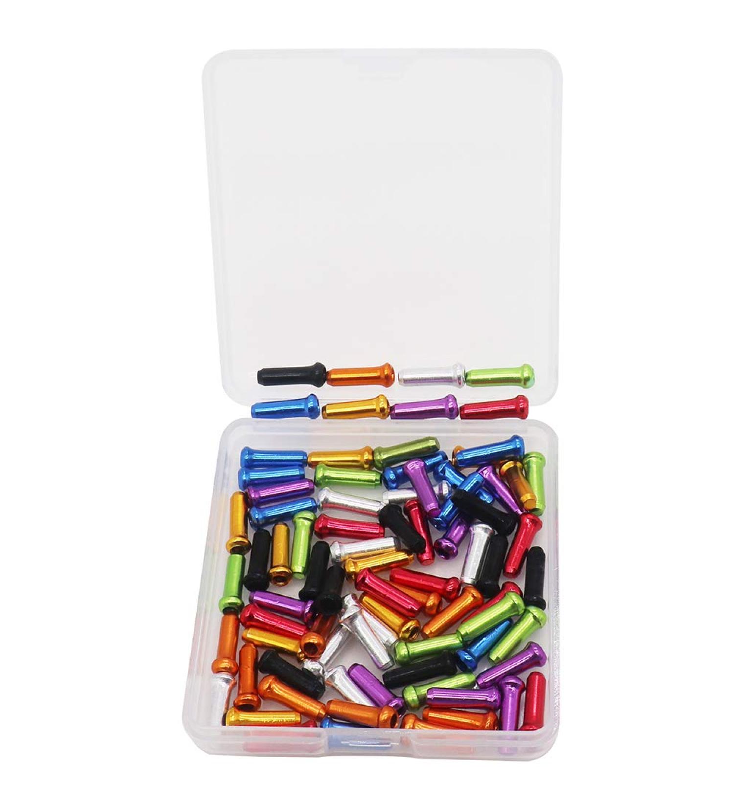 VTurboWay 8 Color 80 PCS Cable End Crimps Bike Caps for Road Mountain Bikes - Red Black Golden Silver Green Blue Purple Orange - Buy Online on GoSupps.com