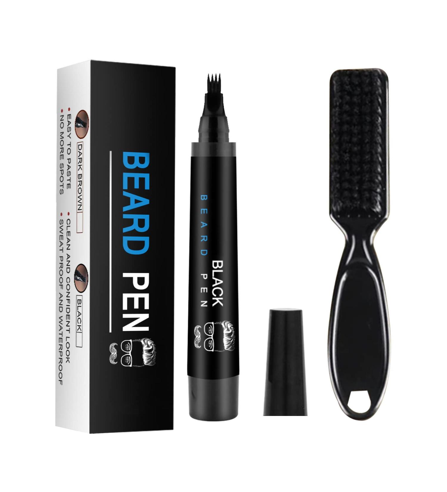 Waterproof Beard Pen Filler Kit for Men - Natural-Looking Beard Pencil Filler with Brush - Buy Online on GoSupps.com