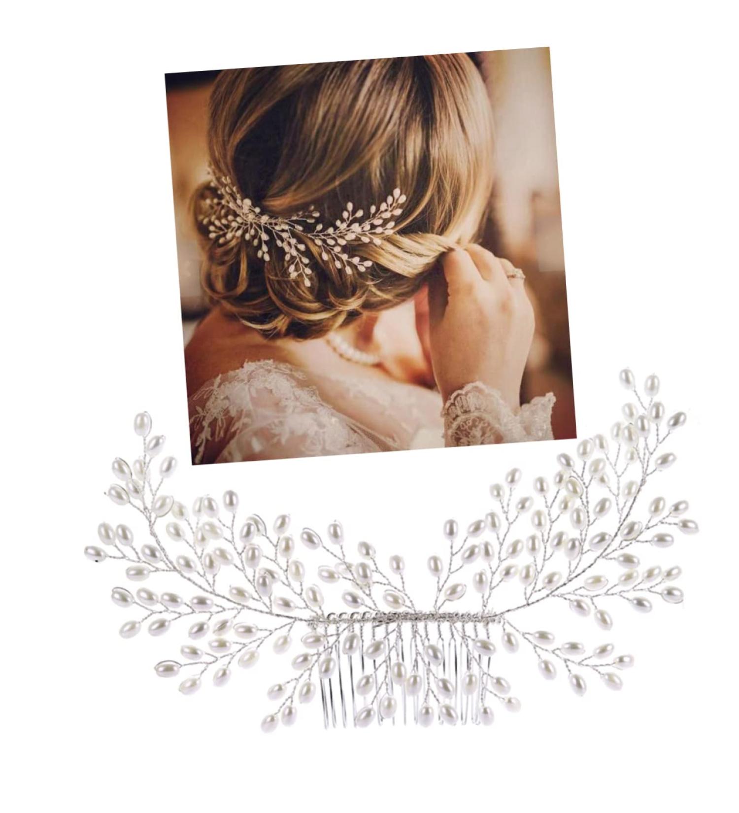 DOITOOL Hair Accessory Hair Accessories Hair Piece for Women Hair Trinkets Hair Ornaments Handmade Hair Comb Elegant Headdress Party Headwear Manual Hairpin Pearl Headgear Women's White - Buy Online on GoSupps.com