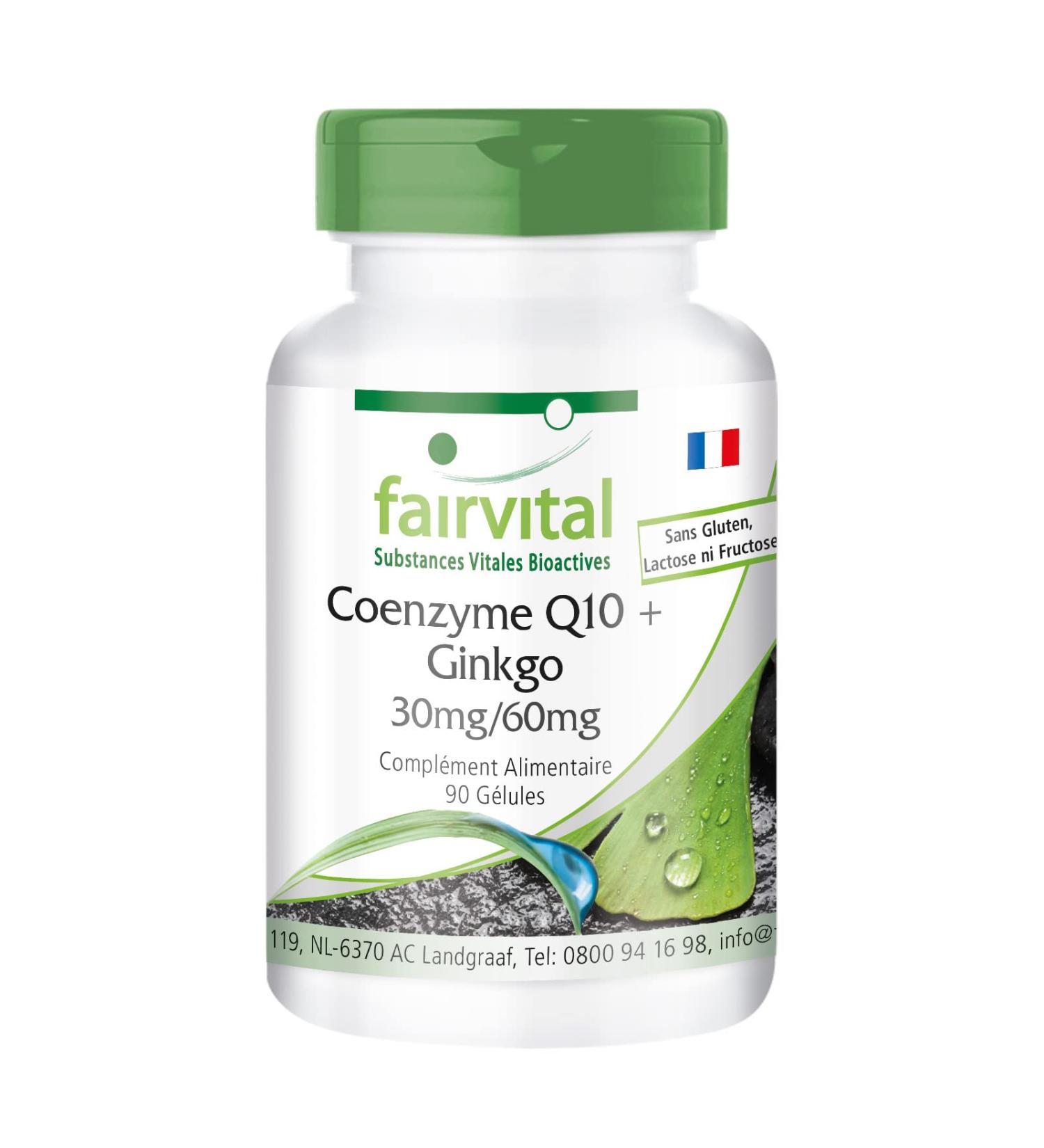 Fairvital | Co-enzyme Q10 plus Ginkgo VEGAN - Highly dosed - 90 Capsules - Buy Online on GoSupps.com