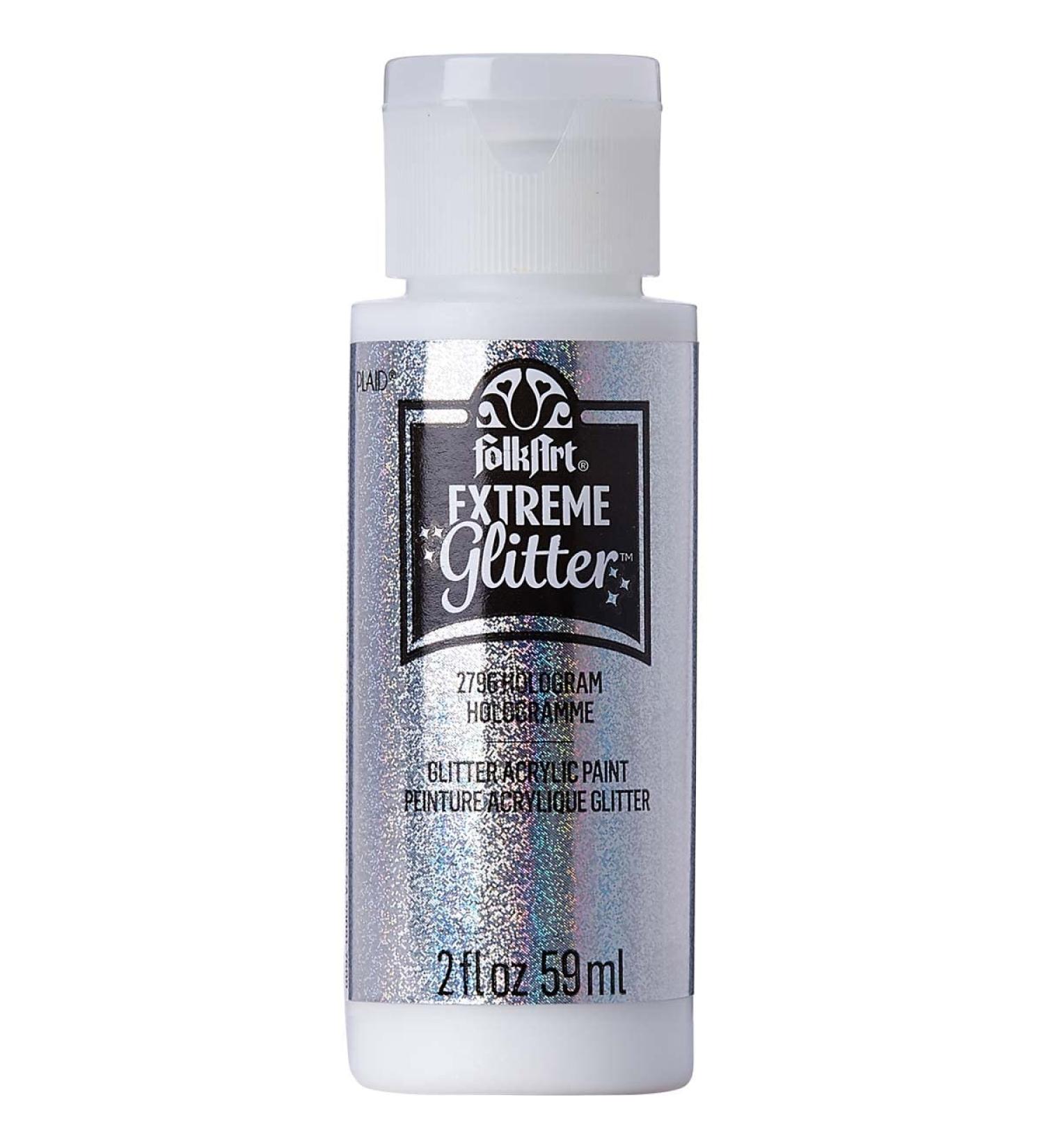 FolkArt Extreme Glitter Acrylic Paint in Assorted Colors (2 oz)  2796  Hologram (XGLT-2796)