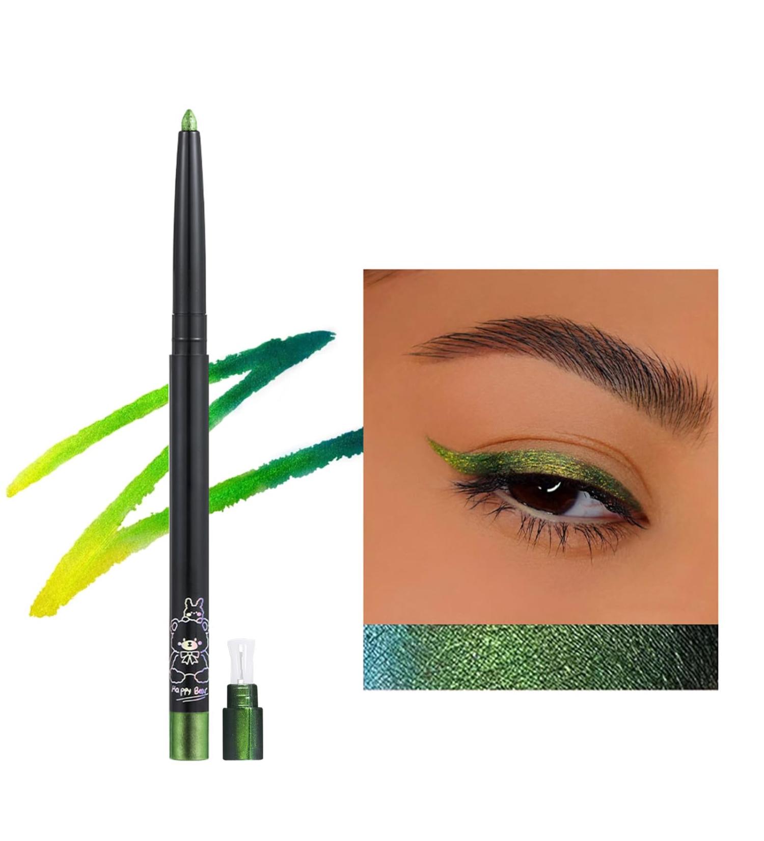  Erinde Erinde Green Chameleon Metallic Glitter Eyeliner Pencil Multi-Colour Sparkling Durable Eye Stick - Buy Online on GoSupps.com