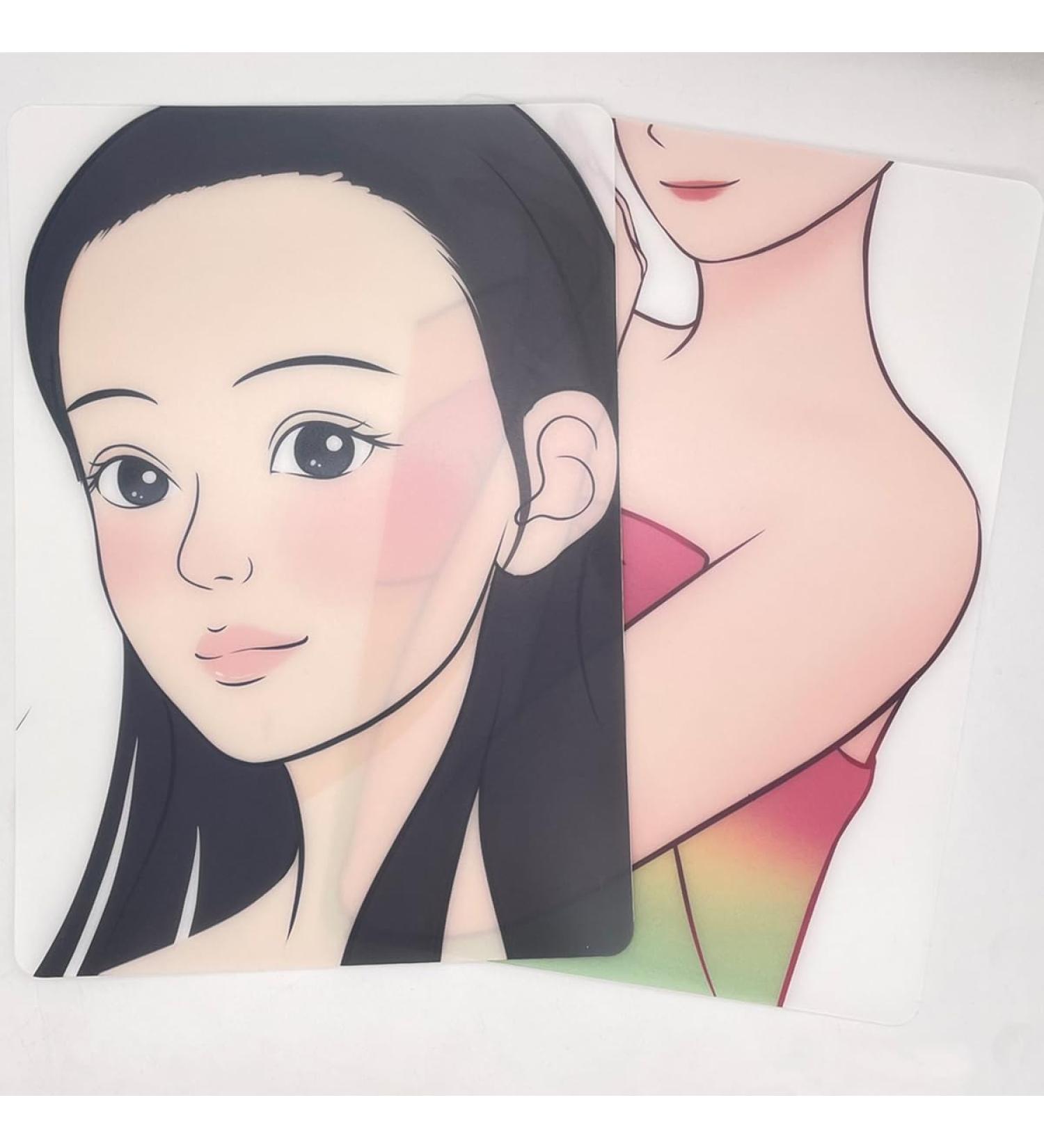 2 Piece Faces Practice Board Set - Face Painting & Display Tool for Makeup Artists - Reusable Side Face & Arm Templates - Buy Online on GoSupps.com