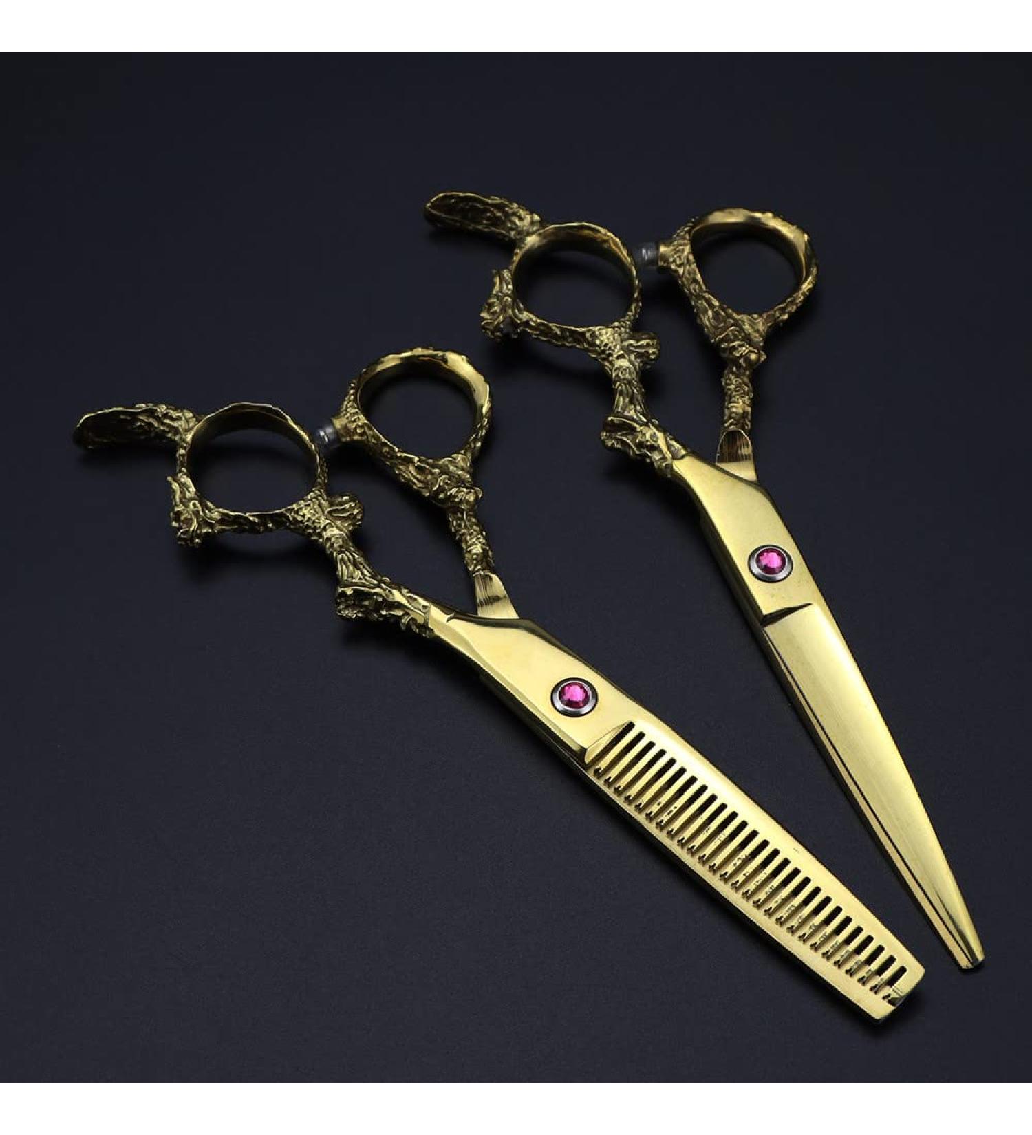 Hair Cutting Scissors 6 Inch Professional JP 440c Steel Gold Dragon Handle Cut Hair Scissors Haircut Thinning Barber Makas Cutting Shears Hairdressing Scissors Set - Buy Online on GoSupps.com