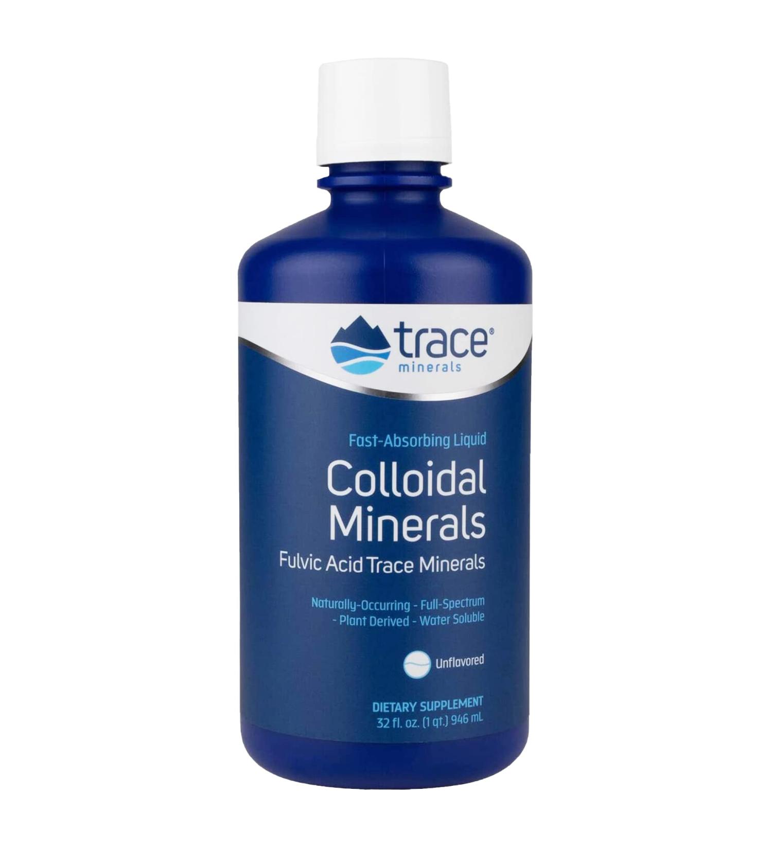 Plant Derived Trace Minerals Liquid Supplement with Fulvic Acid | Energy Support for Hair, Skin, Nails & Muscle Repair | Vegan Friendly | 32 oz - Buy Online on GoSupps.com