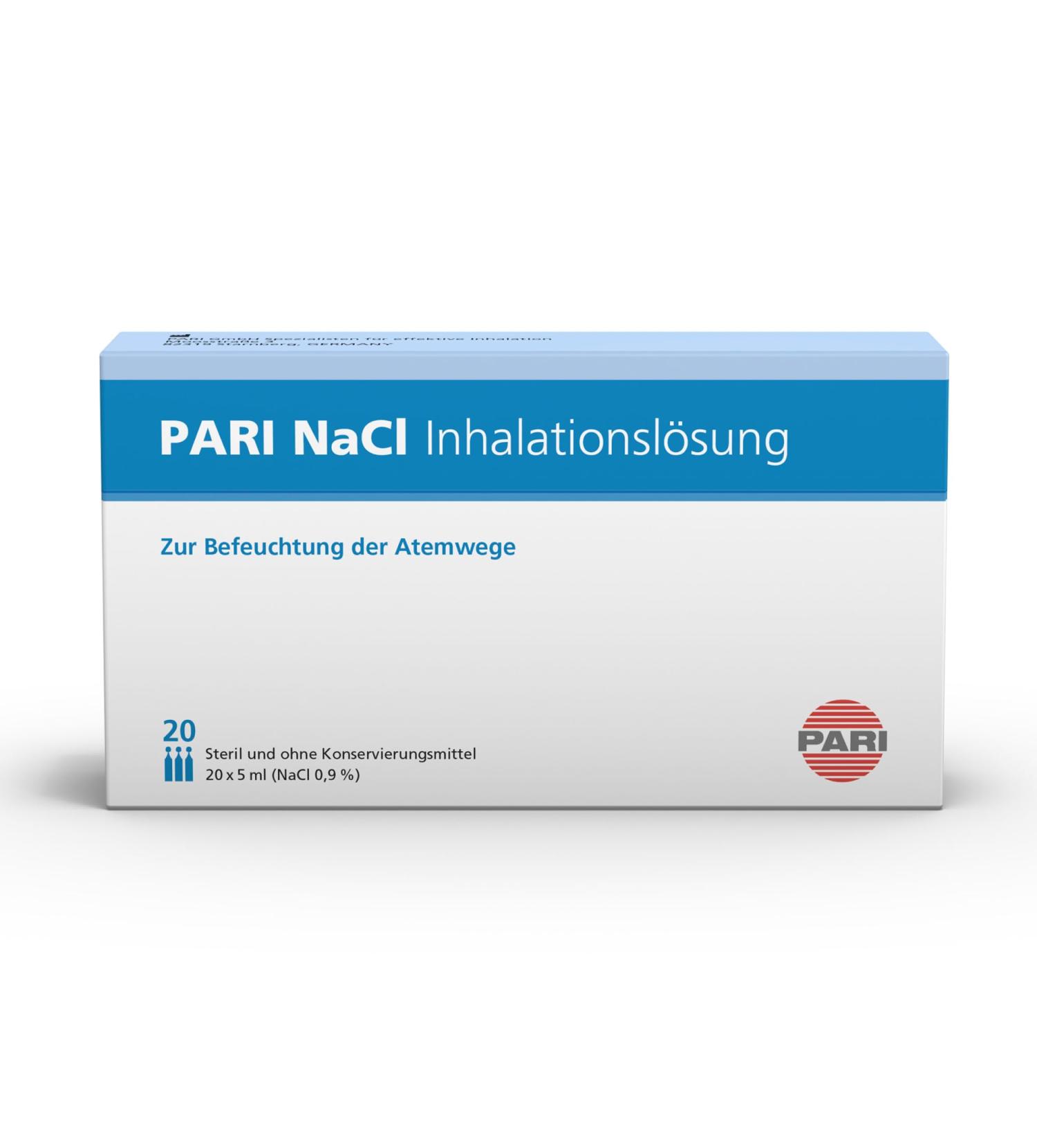 Buy PARI NaCl Inhalation Solution | Moisturizing Respiratory Tract | 20 Ampoules | International Shipping Available - Buy Online on GoSupps.com