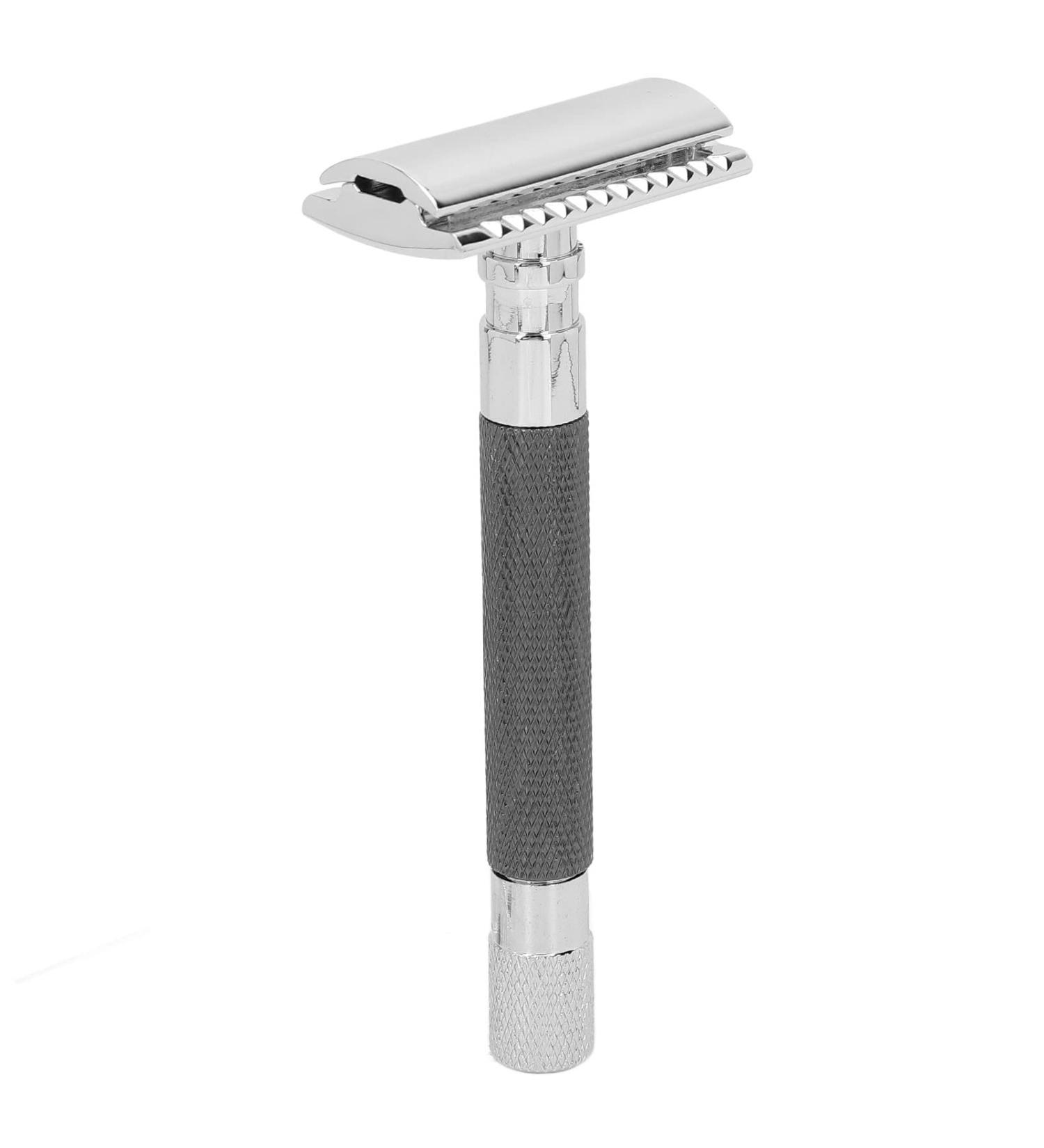 Double Edge Safety Razor for Men - Zinc Alloy Manual Razor for Daily Beard Care (Black) | International Shipping Available - Buy Online on GoSupps.com
