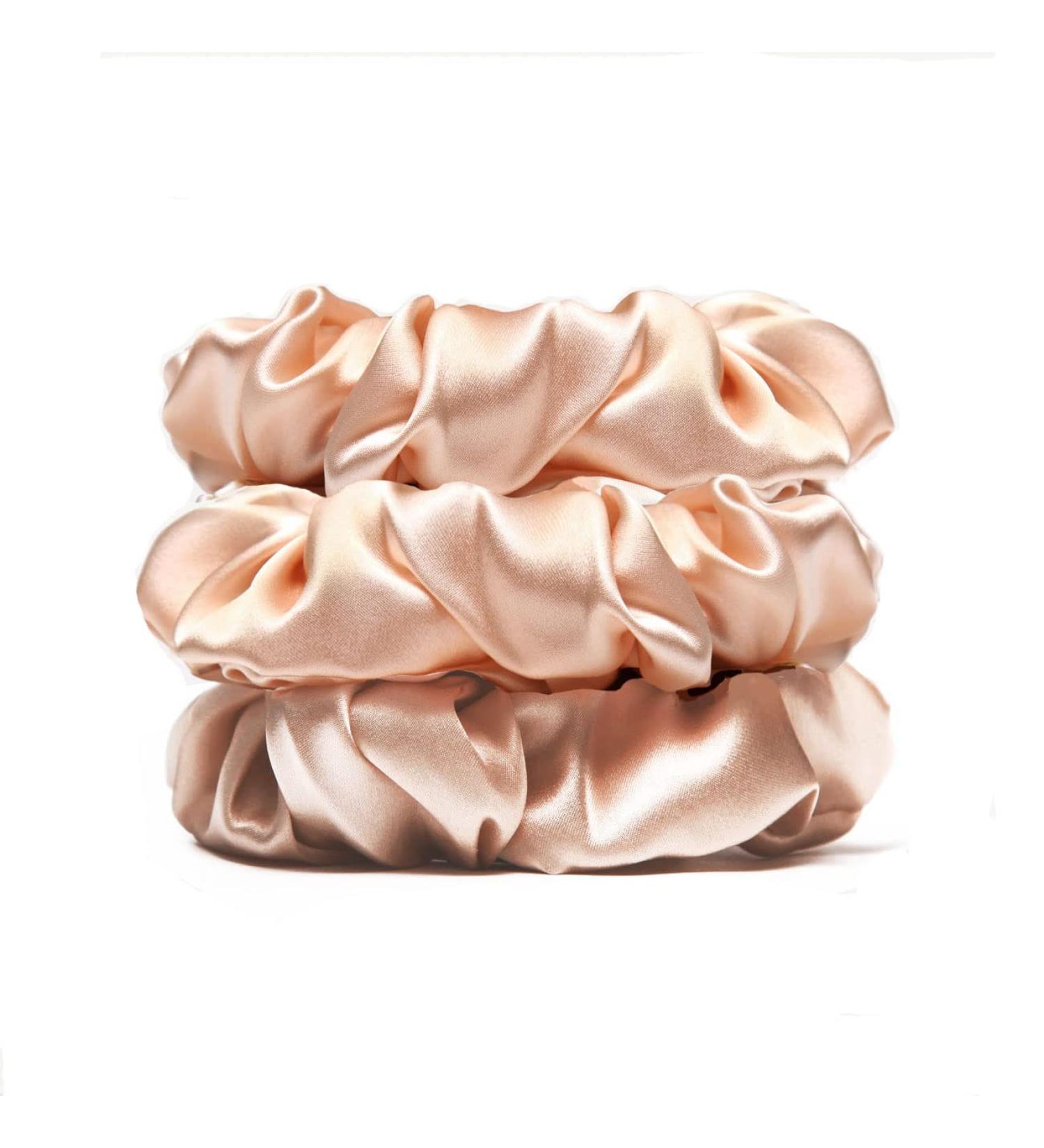 Shop Michoooyel 100% Silk Scrunchies - Soft Pink Hair Ties for Girls & Women | Durable Elastic Ponytail Holders & Hair Jewelry - Buy Online on GoSupps.com