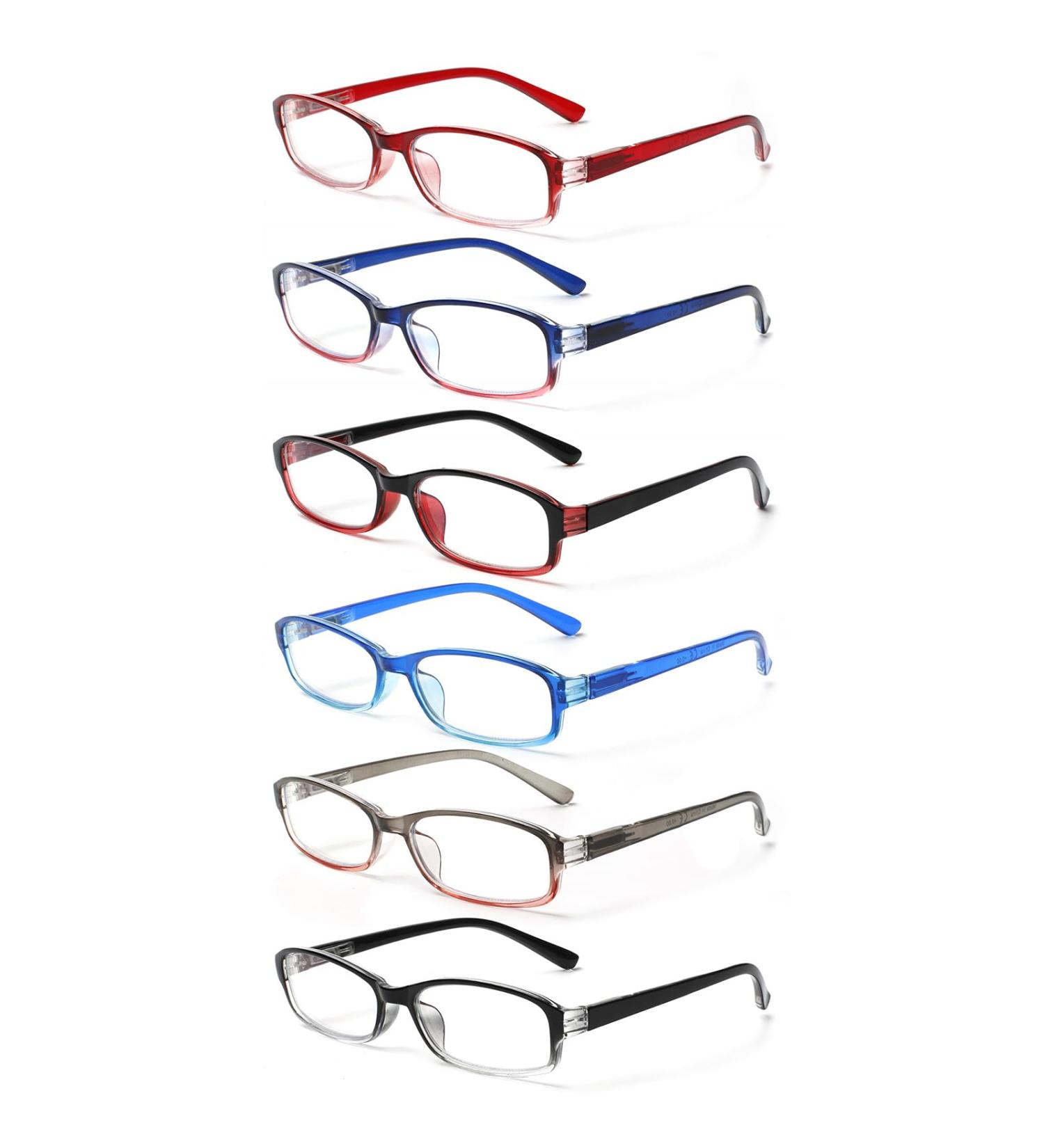 Cojwis 6 Pack Reading Glasses with Blue Light Filter - Spring Hinge UV Protection 3.50 Magnification - Stylish 6 Color Set for Men & Women - Buy Online on GoSupps.com