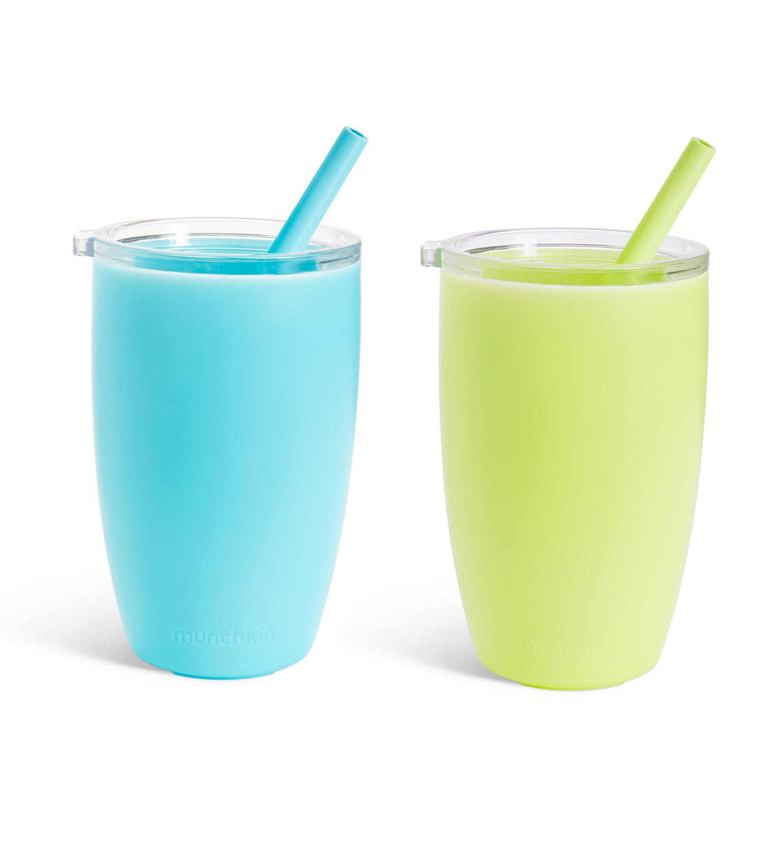 Munchkin Simple Clean Straw Tumbler 10oz 2 Pack Blue/Green - Sippy Cup Alternative for Toddlers & Kids - Buy Online on GoSupps.com