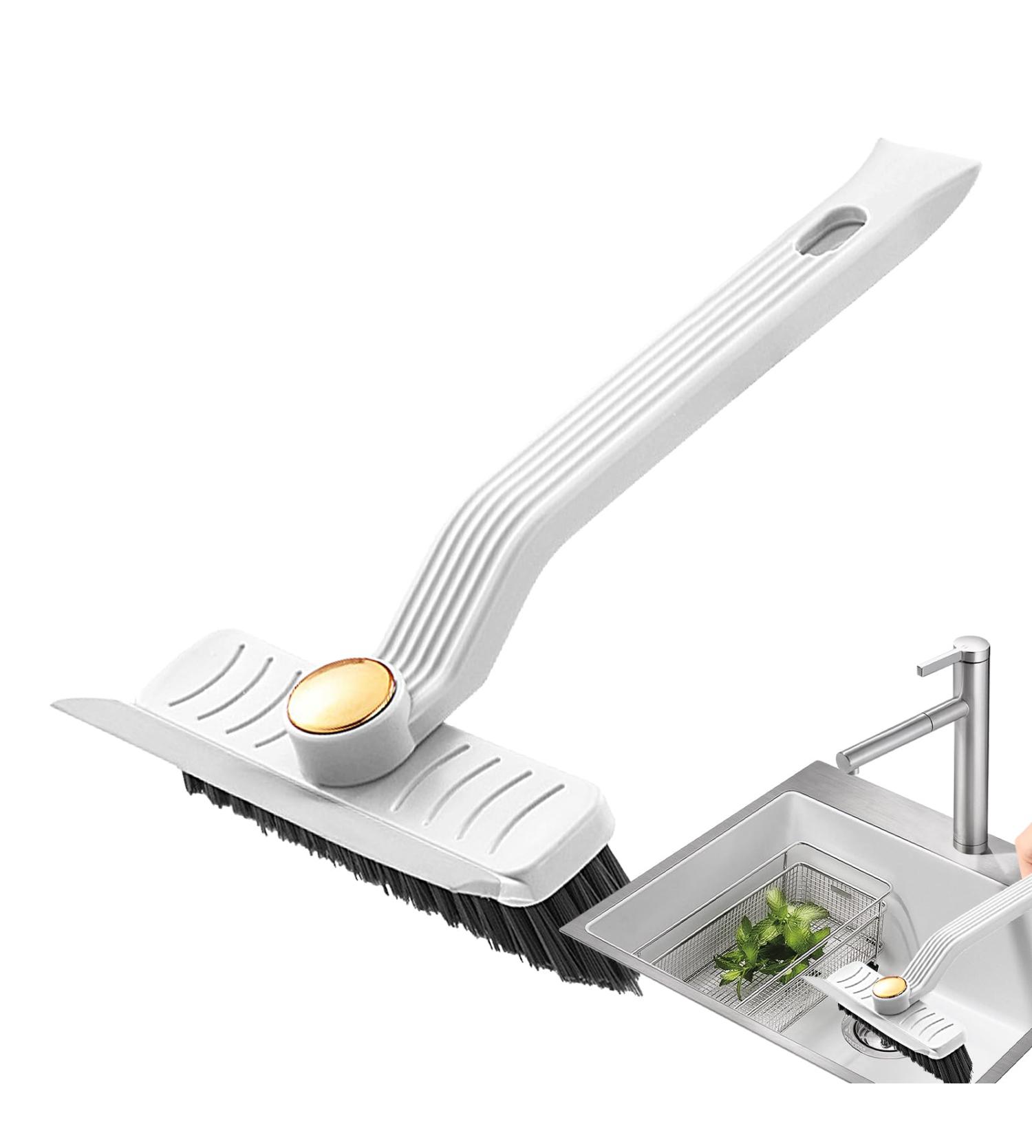 Rotating Tile Brush HeavyDuty Shower Scrubber Brush Scrubbing Cleaning Grout Brush Heavy Duty Stiff Bristle Scrubber Adjustable V Shaped Cleaning Brush for Limescale Grease White - Buy Online on GoSupps.com