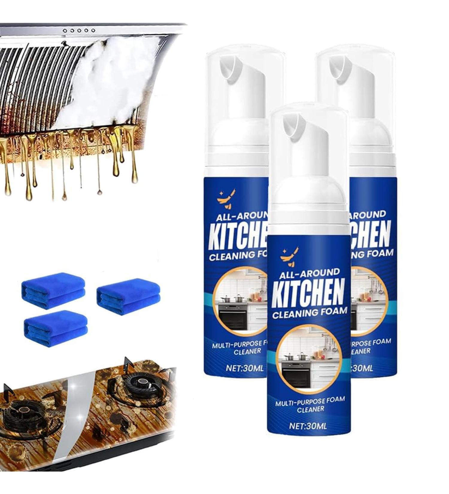Japanese Multi-Purpose Cleaner Spray Kitchen Foam Cleaner All-Round Kitchen Cleaning Foam Japanese Foam Oil Stain Removar Cleaning Spray (3 Pcs) - Buy Online on GoSupps.com
